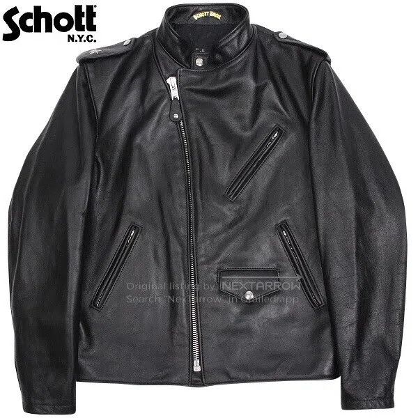 Schott Schott Leather coat Size US XXL / EU 58 / 5 - 2 Thumbnail