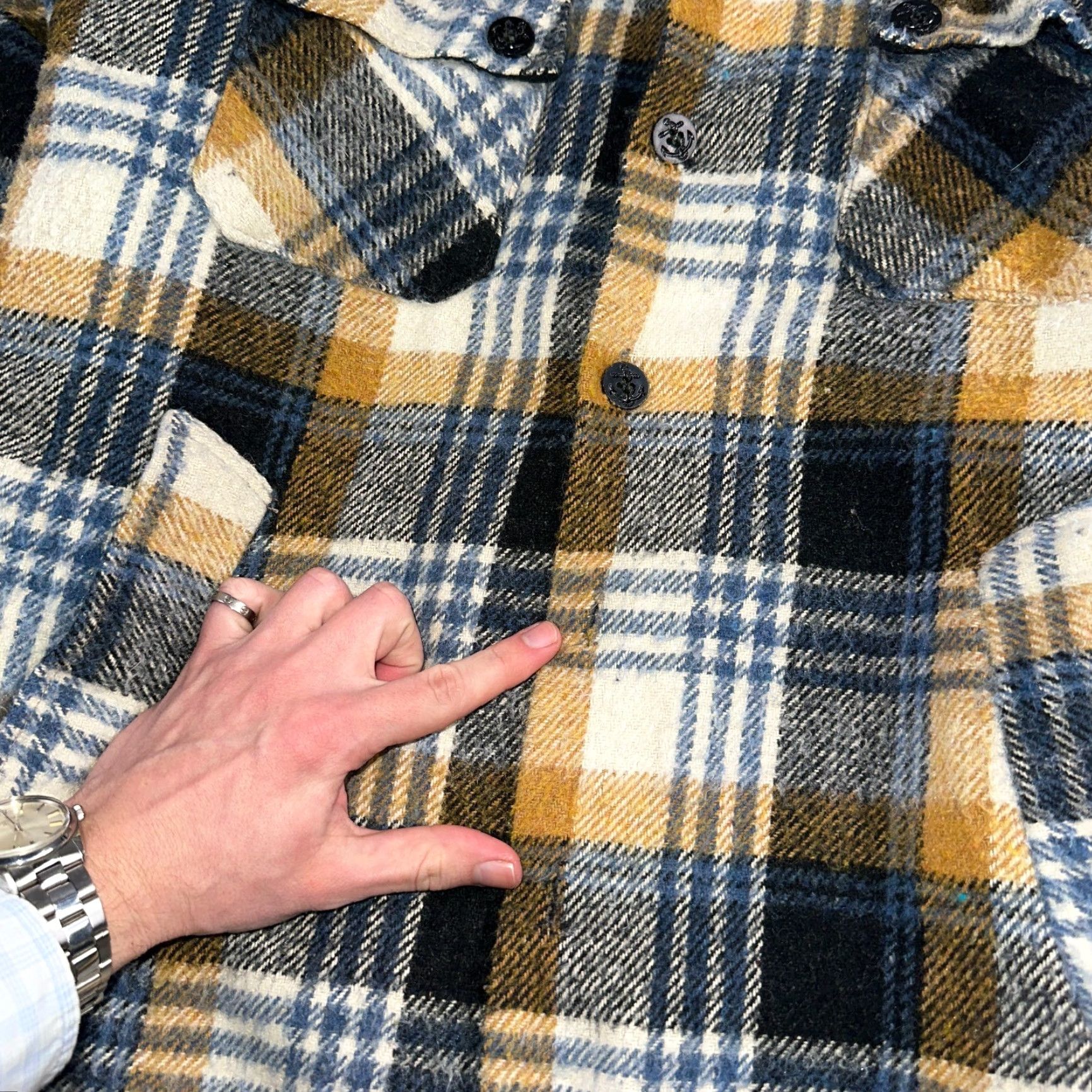 Vintage VINTAGE Triton Sportswear Mens Black Plaid Wool Tartan Work Jacket 70s Navy USN M Wool Blend Casual Vintage Look Womens? Size US M / EU 48-50 / 2 - 7 Thumbnail