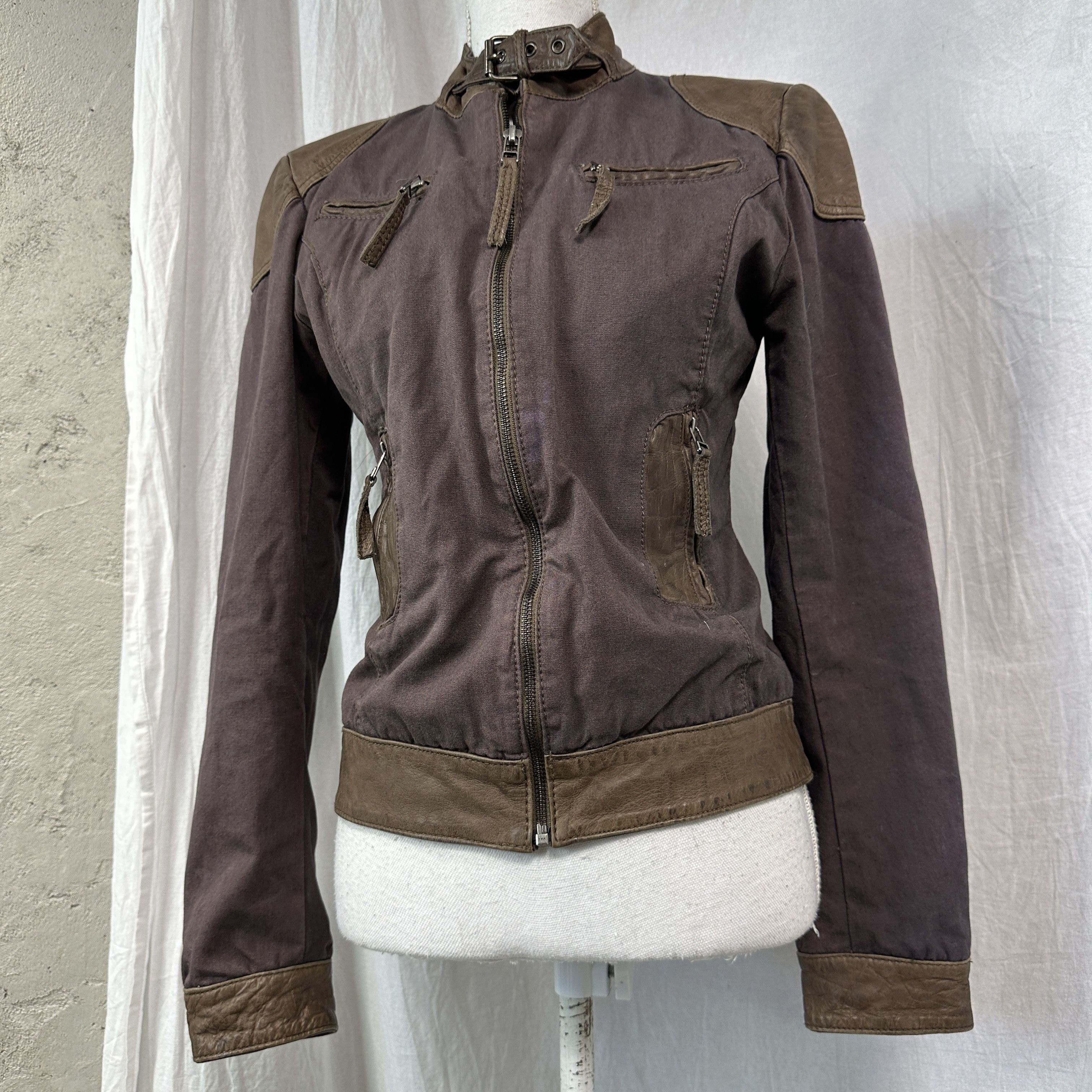 Vintage Vintage Moto Racing Leather Patches Jacket 00s Size S / US 4 / IT 40 - 1 Thumbnail