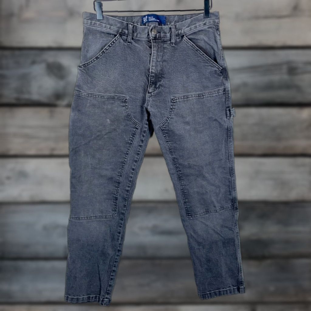 Gap Gap Jeans Men 32x28 Black Denim Straight Leg 5-Pocket Carpenter Workwear jeans Vietnam? Size US 32 / EU 48 - 1 Thumbnail