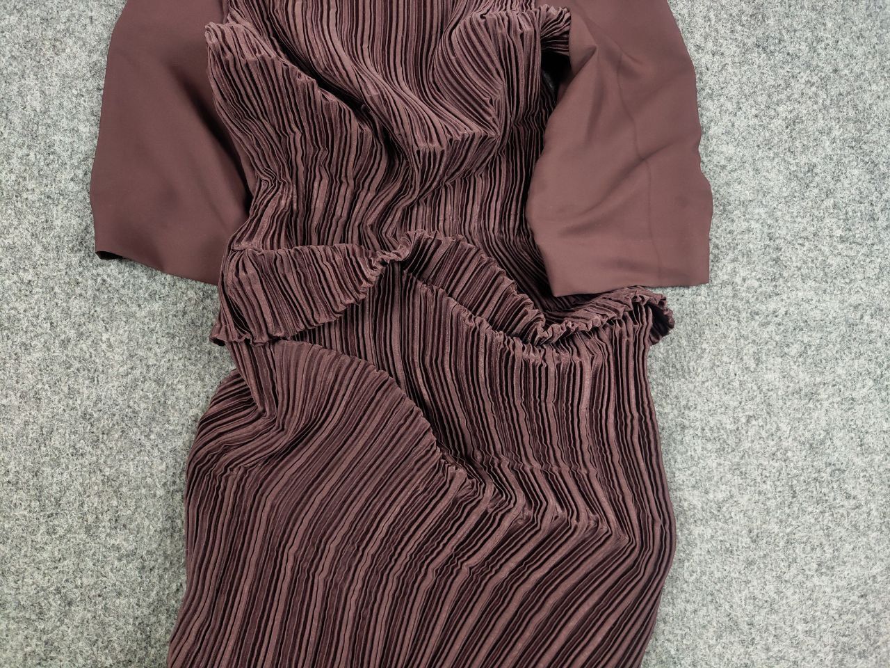 Designer Vintage Lesley George London pleated long asymmetric Dress Size M / US 6-8 / IT 42-44 - 6 Thumbnail