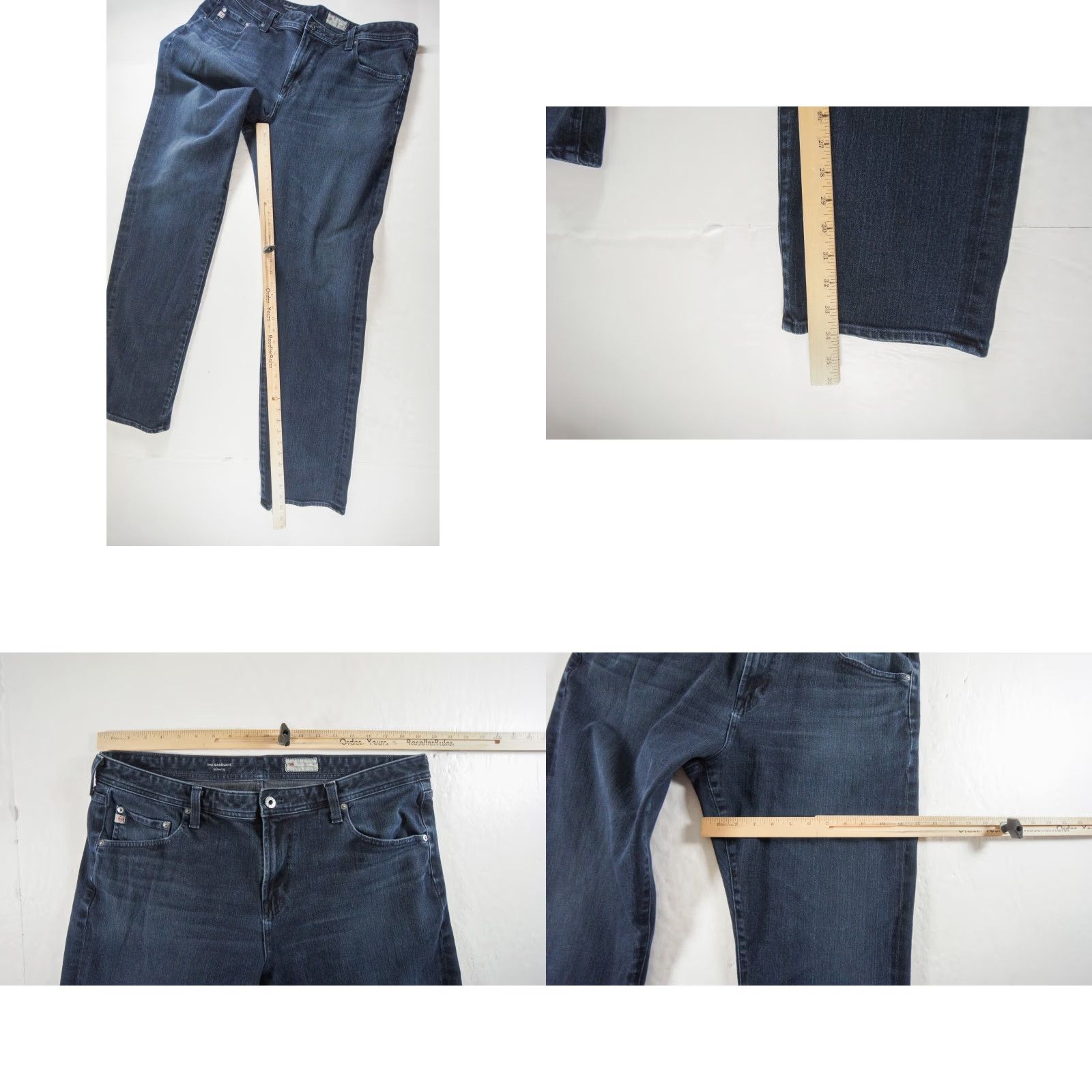 Denime VINTAGE Adriano Goldschmied Men's Jeans The Graduate Tailored Leg 38x34 Blue Denim Straight Fit Premium Cotton Size US 38 / EU 54 - 8 Thumbnail