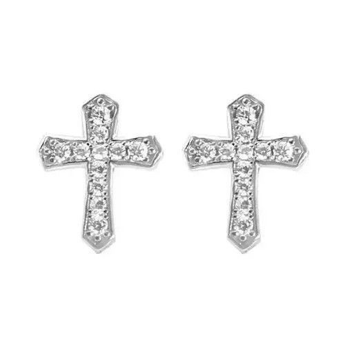 Japanese Brand Men's stud earrings in the form of crosses with stones Size ONE SIZE - 4 Thumbnail