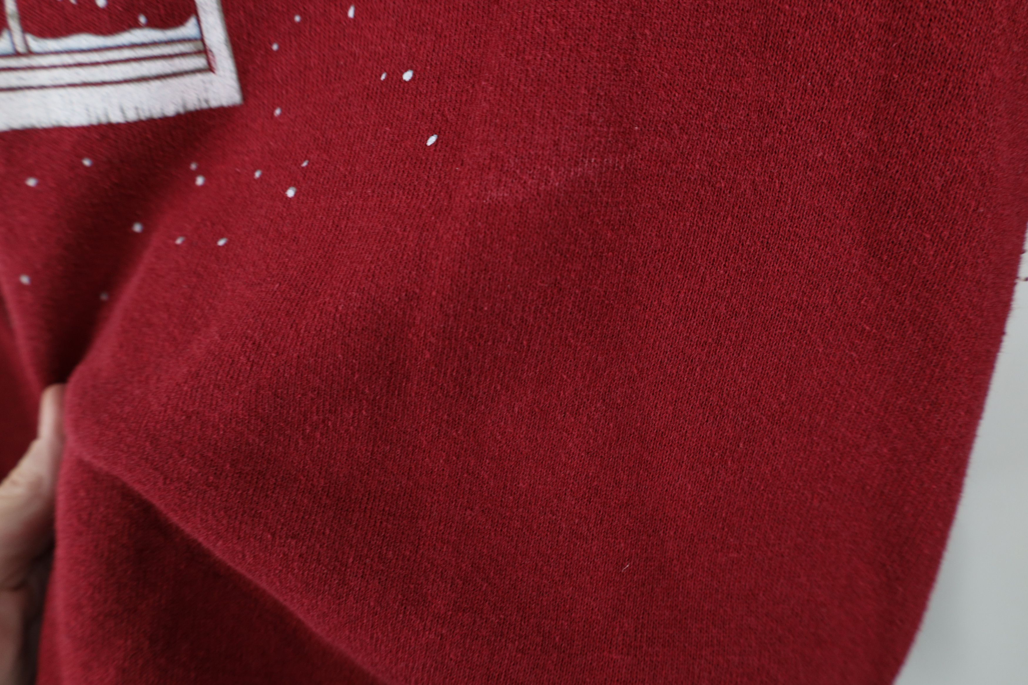 Vintage Vintage 90s Streetwear Nature Snow Birds Sweatshirt Red USA Size L / US 10 / IT 46 - 5 Thumbnail