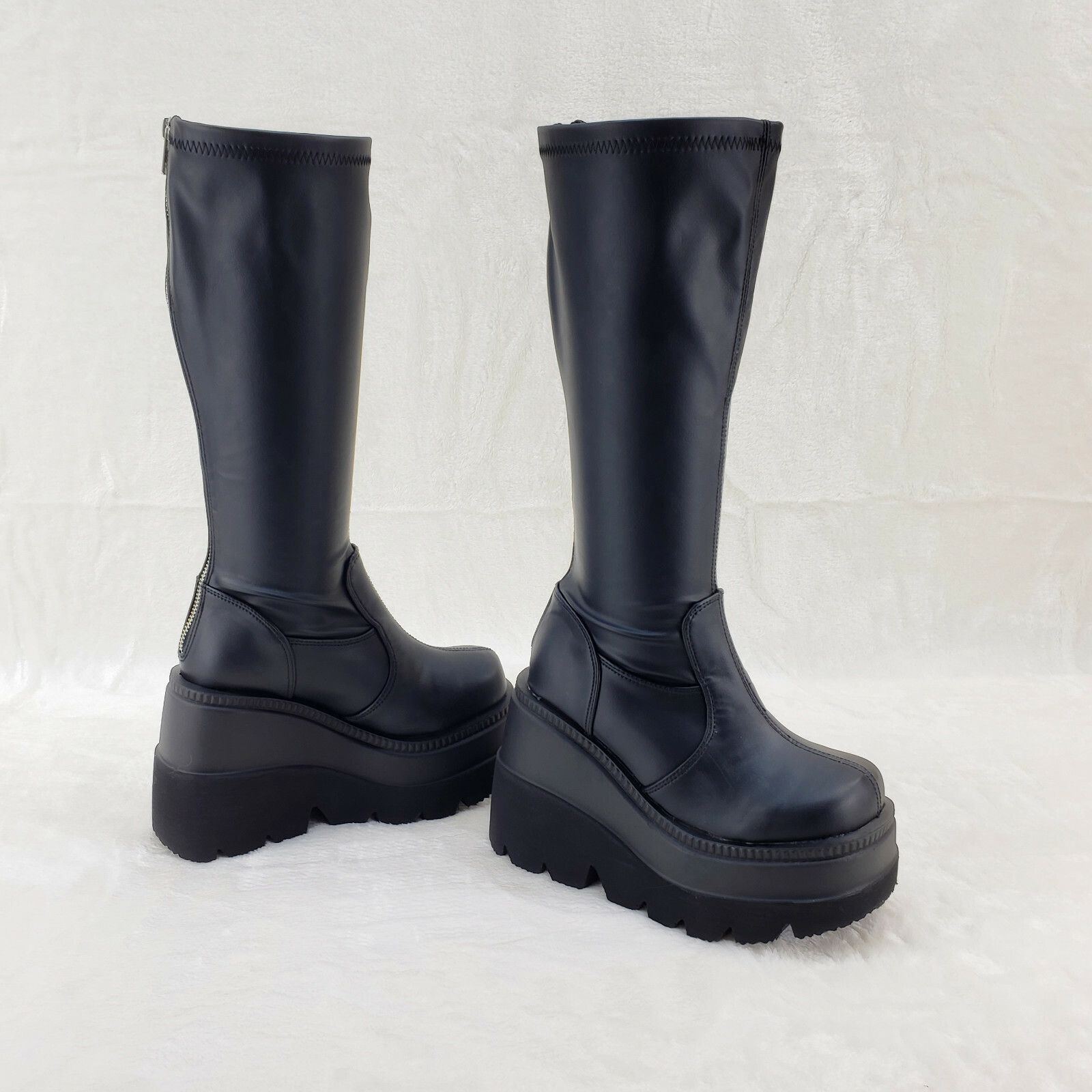 Other Shaker 65WC Wide Calf Stretch Matte Platform 4.5" Wedge Heel Size US 7 / IT 37 - 3 Thumbnail