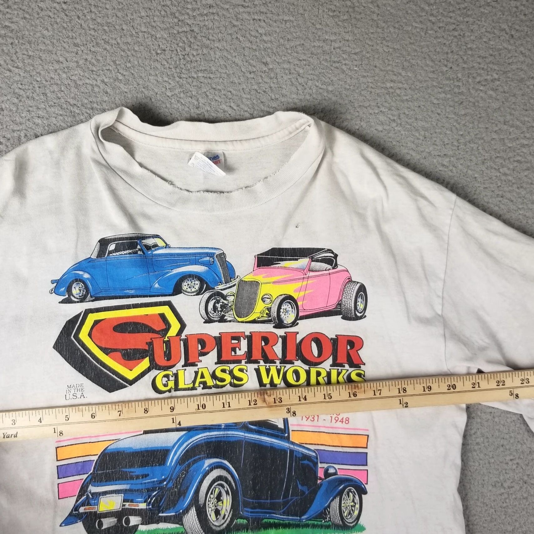 Hanes VINTAGE Ford 1932 Coupe Shirt Men Large Graphic Tee Cars Hot Rod Grunge 90s Mens Size US L / EU 52-54 / 3 - 7 Thumbnail