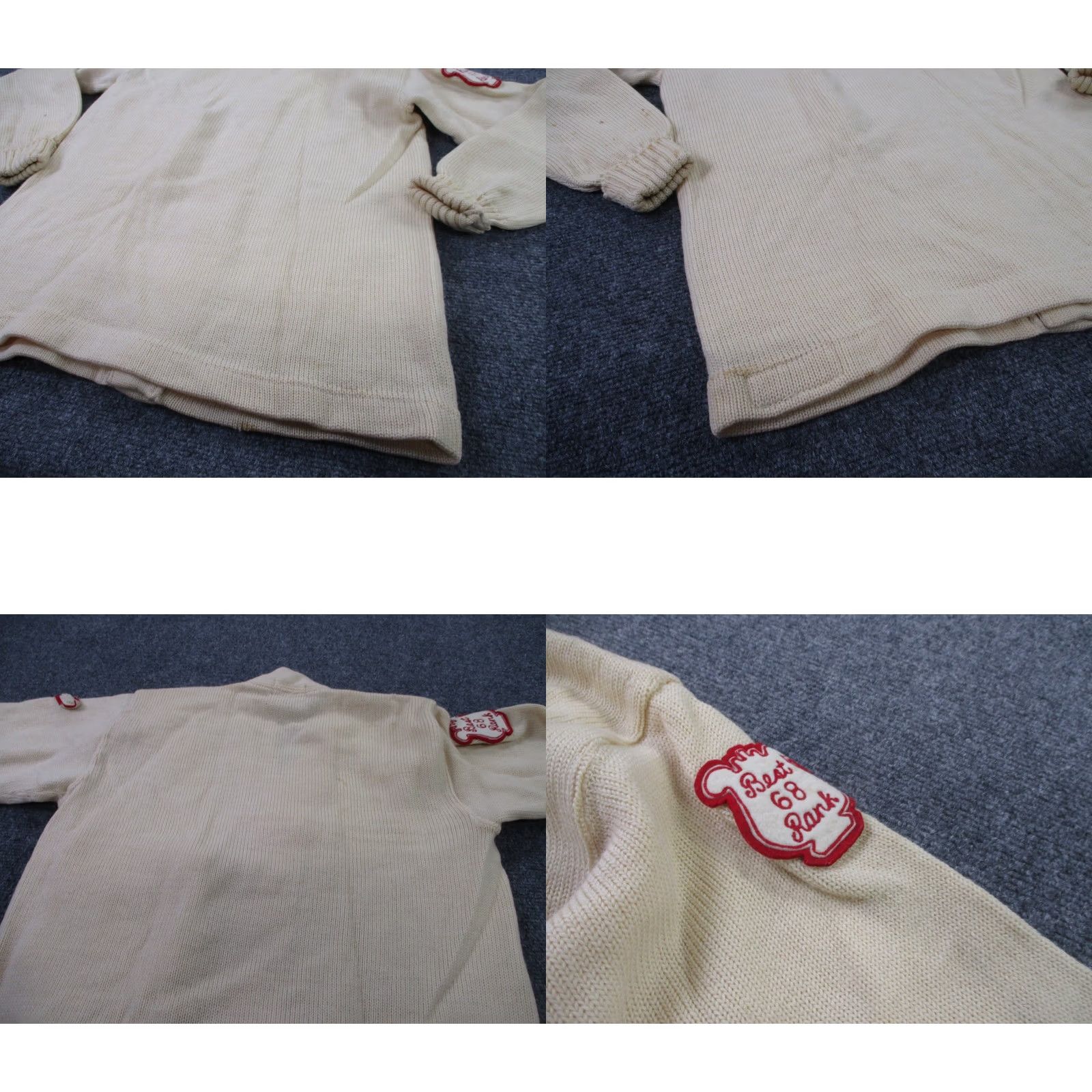 Vintage VINTAGE Beard's Cardigan Sweater Mens S Yellow 60s Patch Knit V-Neck Long Sleeve Button Thermal Distressed Patches Size US S / EU 44-46 / 1 - 10 Thumbnail
