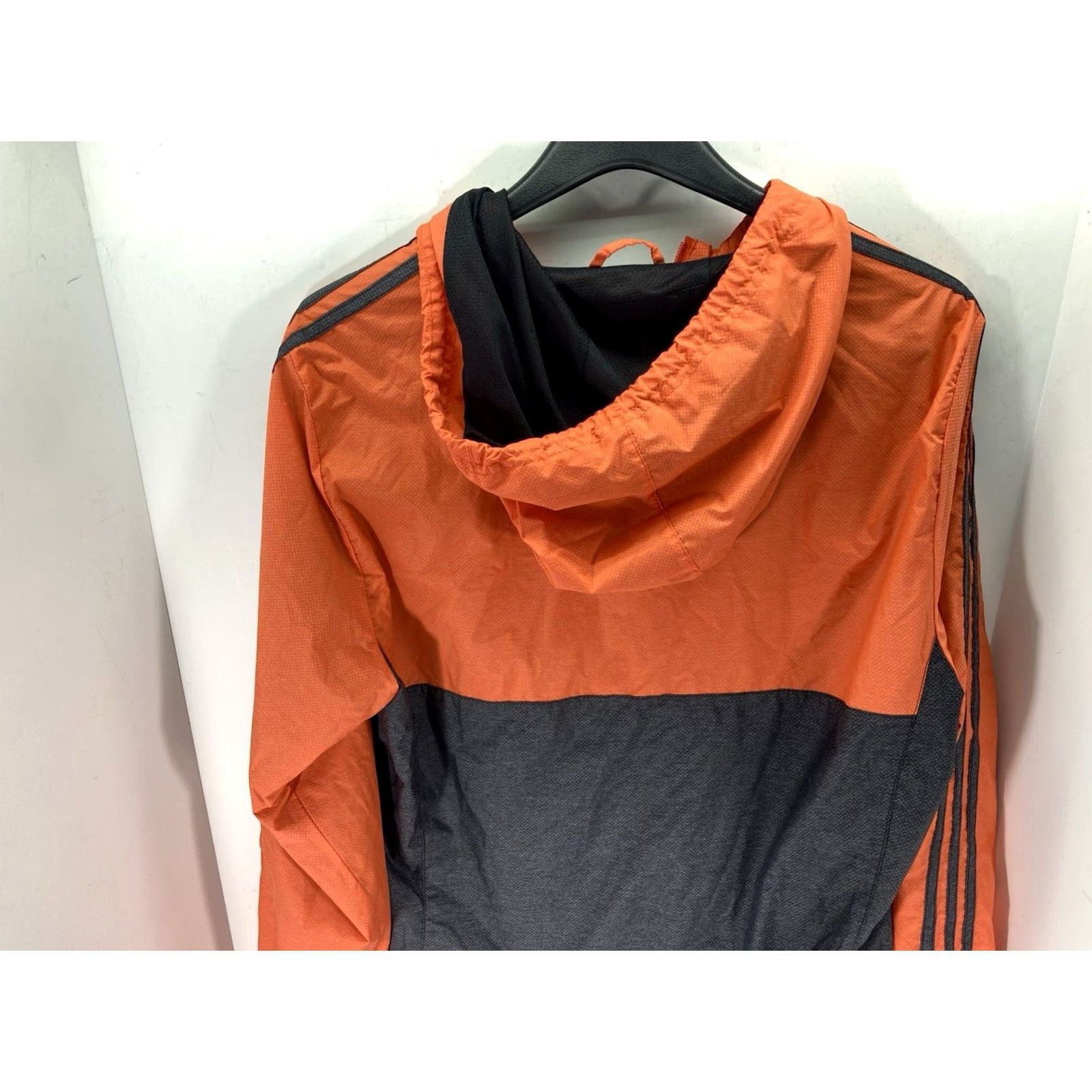 Adidas Adidas Track Jacket Men M Gray Full Zip Hood Nylon Lined Casual Orange Size US M / EU 48-50 / 2 - 7 Thumbnail