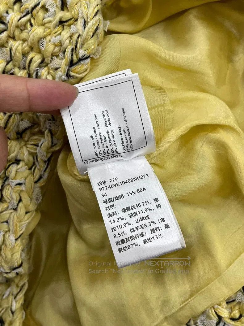 Chanel Chanel Yellow Knit Woven Jacket. Size US XS / EU 42 / 0 - 8 Thumbnail