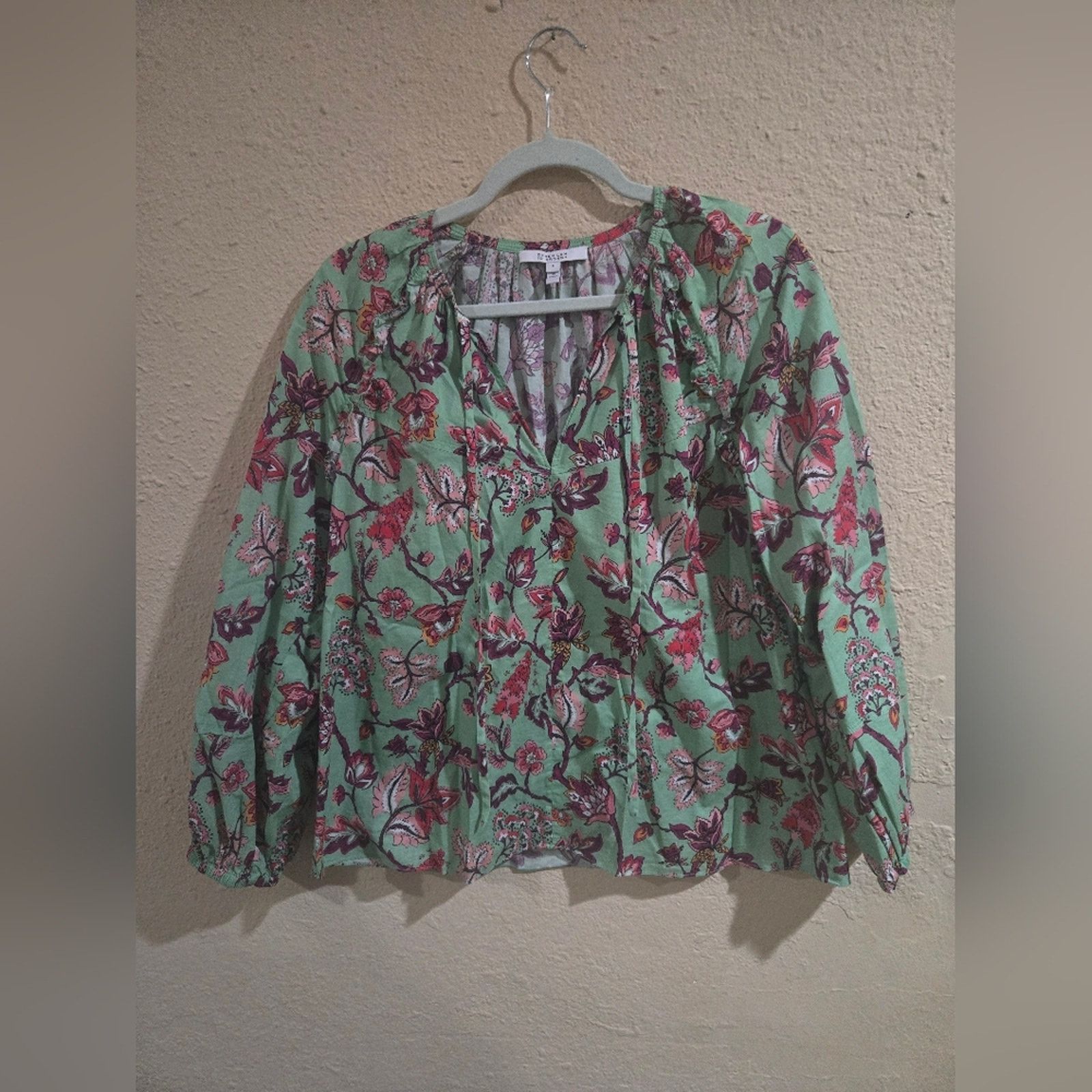 Derek Lam 10 Crosby Derek Lam 10 Crosby Mint Floral Tied Devon Blouse, 6 Size M / US 6-8 / IT 42-44 - 1 Thumbnail