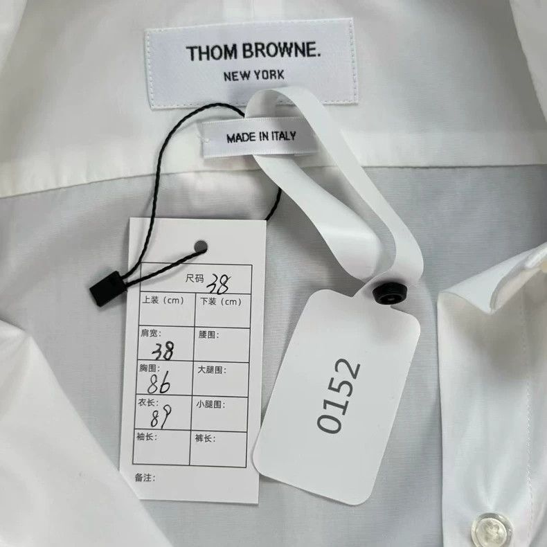 Thom Browne Thom Browne size38 Lady's striped satin pointed collar shir Size XS / US 0-2 / IT 36-38 - 2 Thumbnail
