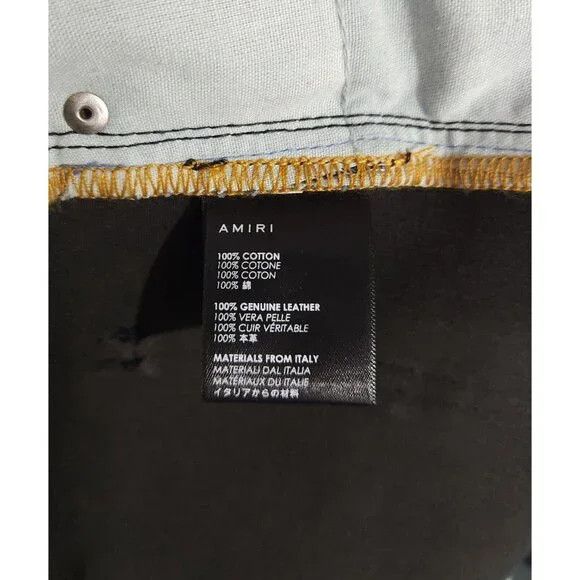 Amiri Amiri The Webster Leather Denim Crop Flare Jeans 26 40 Women Size 26" / US 2 / IT 38 - 11 Thumbnail