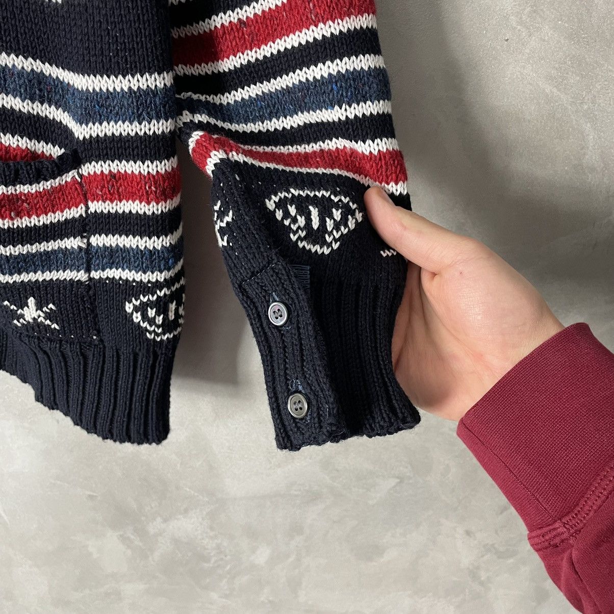 Thom Browne Thom Browne Fish Fair Isle Knit Cardigan Size US M / EU 48-50 / 2 - 10 Thumbnail