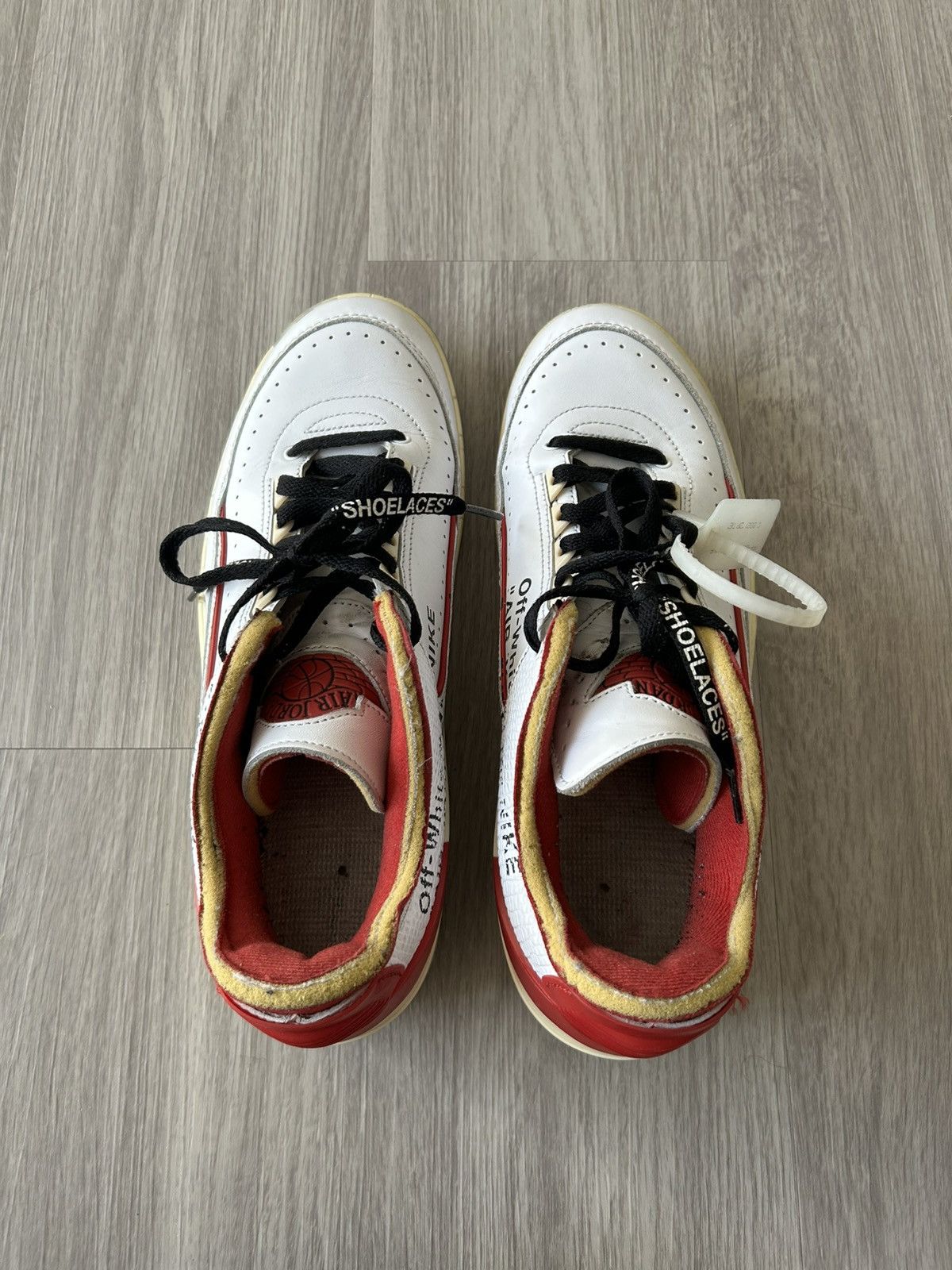 Jordan Brand × Off-White Off-White X Air Jordan Retro 2 Low White Varsity Red Size 11 Size US 11 / EU 44 - 4 Thumbnail