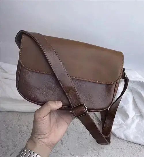 VIBE Retro brown faux leather shoulder bag Size ONE SIZE - 3 Thumbnail