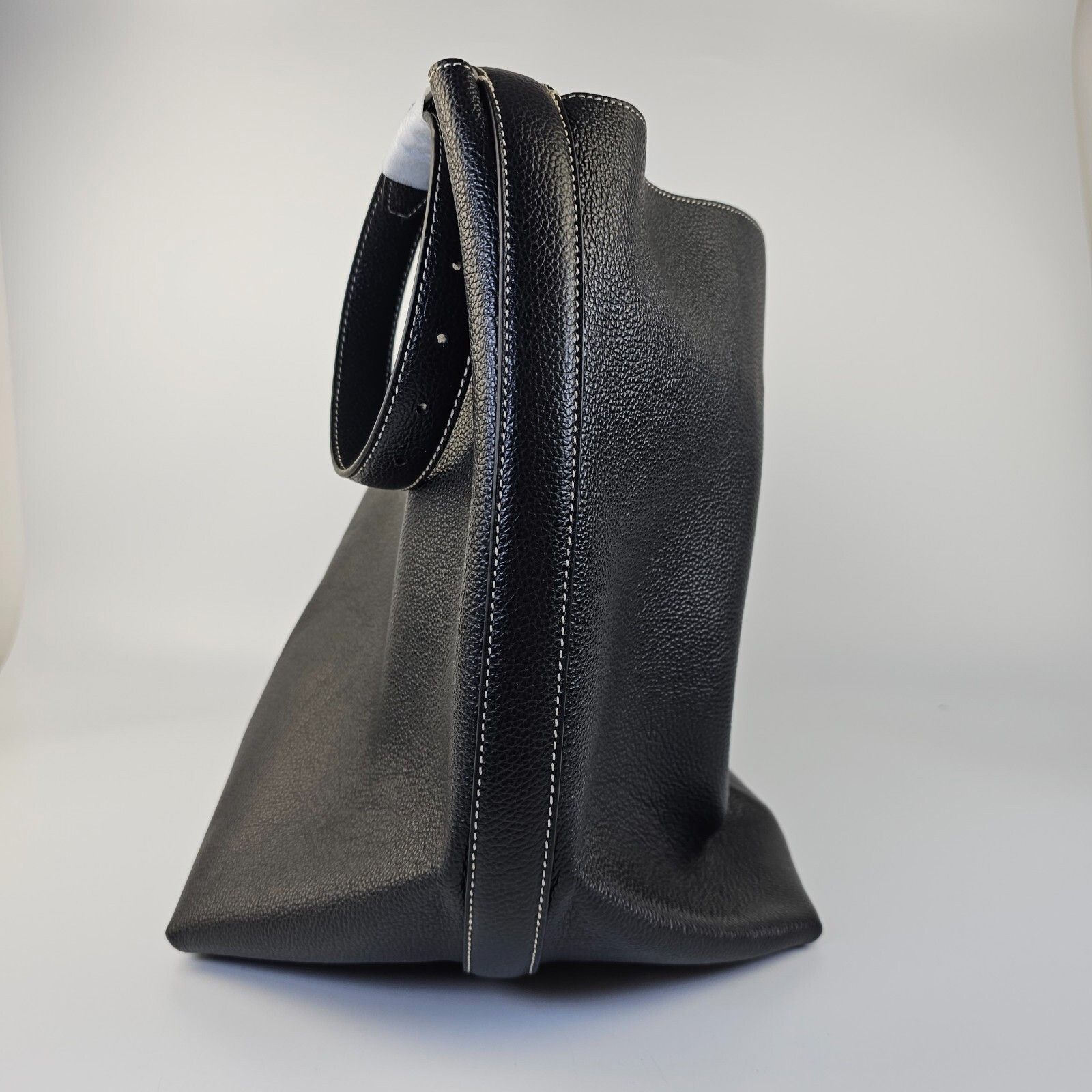 Toteme TOTEME Belted Black Grained Leather Tote Bag New Size ONE SIZE - 3 Thumbnail