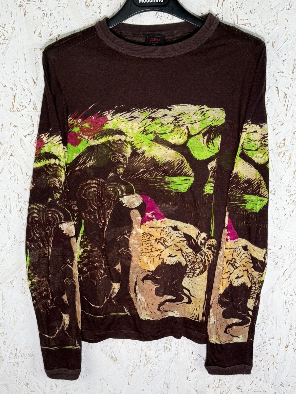 Jean Paul Gaultier 90s Jean Paul Gaultier Native Print Tattoo Mesh Top Size L Size L / US 10 / IT 46 - 1 Thumbnail