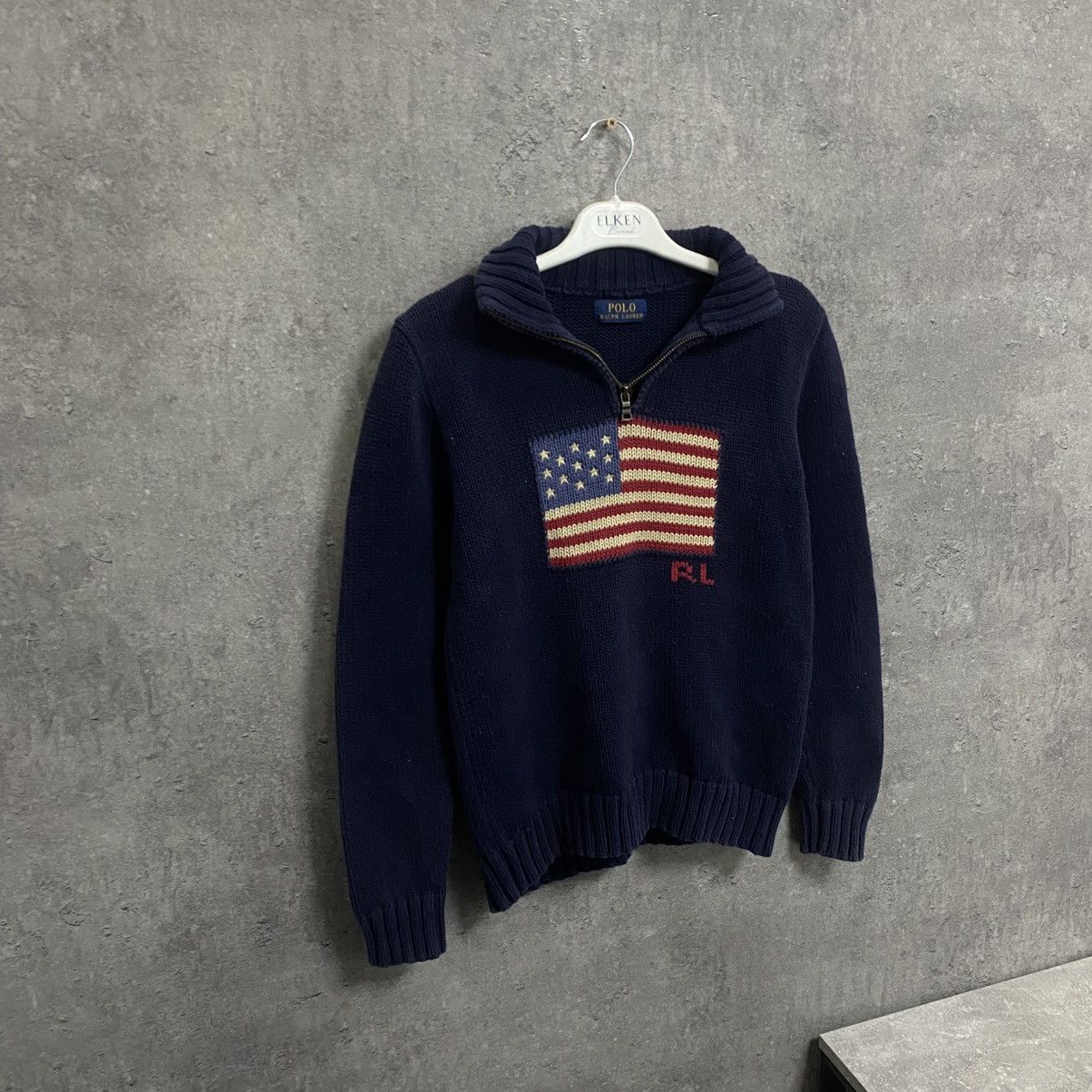 Polo Ralph Lauren Vintage Polo Ralph Lauren USA Flag 1/4 Zip Sweater Size US XS / EU 42 / 0 - 3 Thumbnail