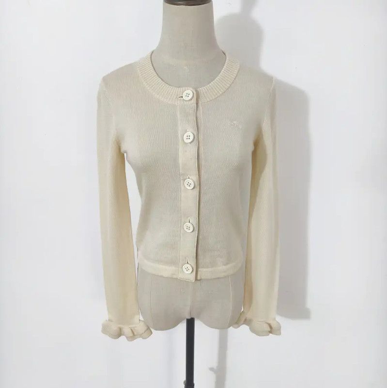 Burberry Burberry Women's Beige Wool Cardigan for Spring Size M / US 6-8 / IT 42-44 - 1 Thumbnail