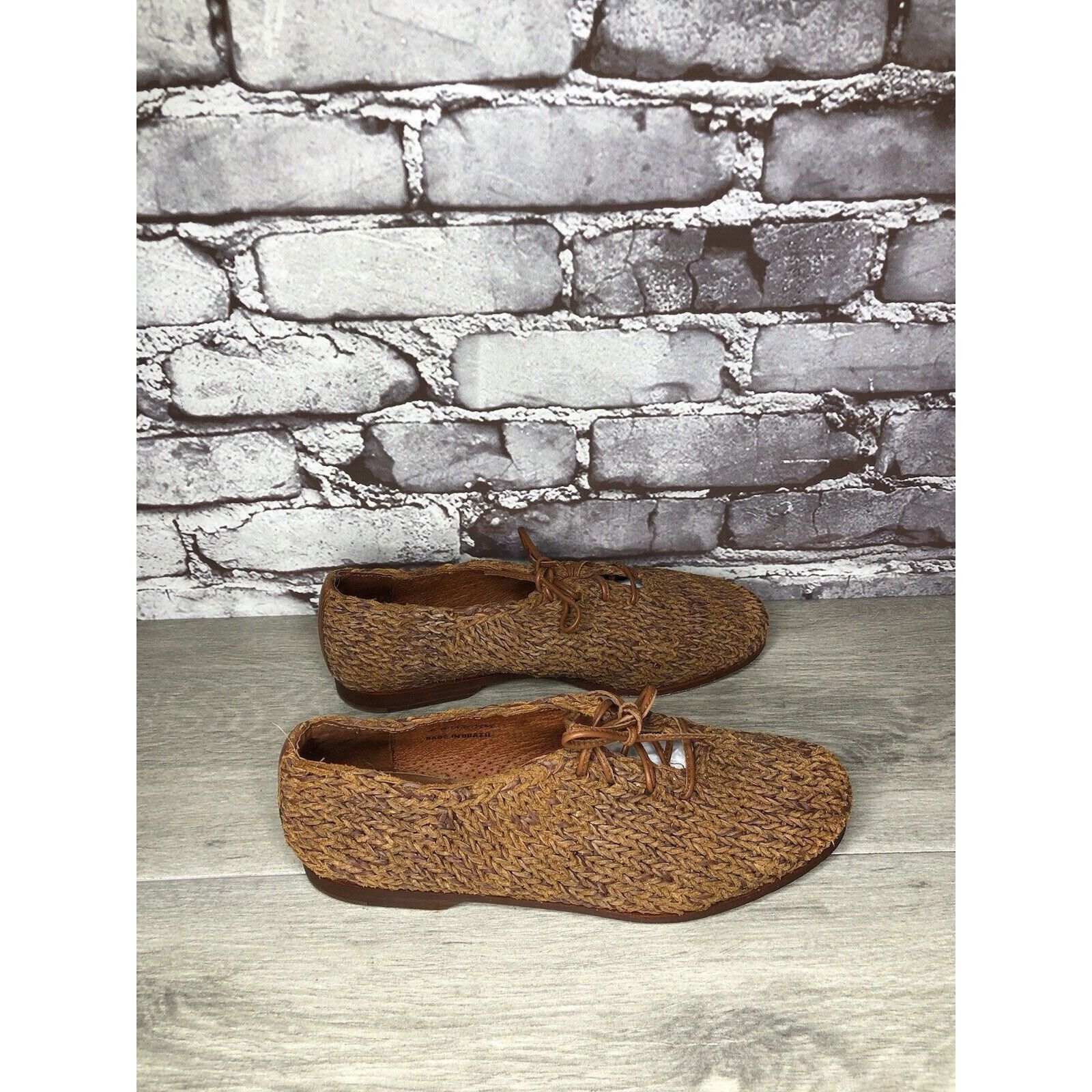 Cole Haan Cole Haan Resort Brown Leather Woven Basket Weave Woven Lace Size US 7.5 / IT 37.5 - 15 Thumbnail