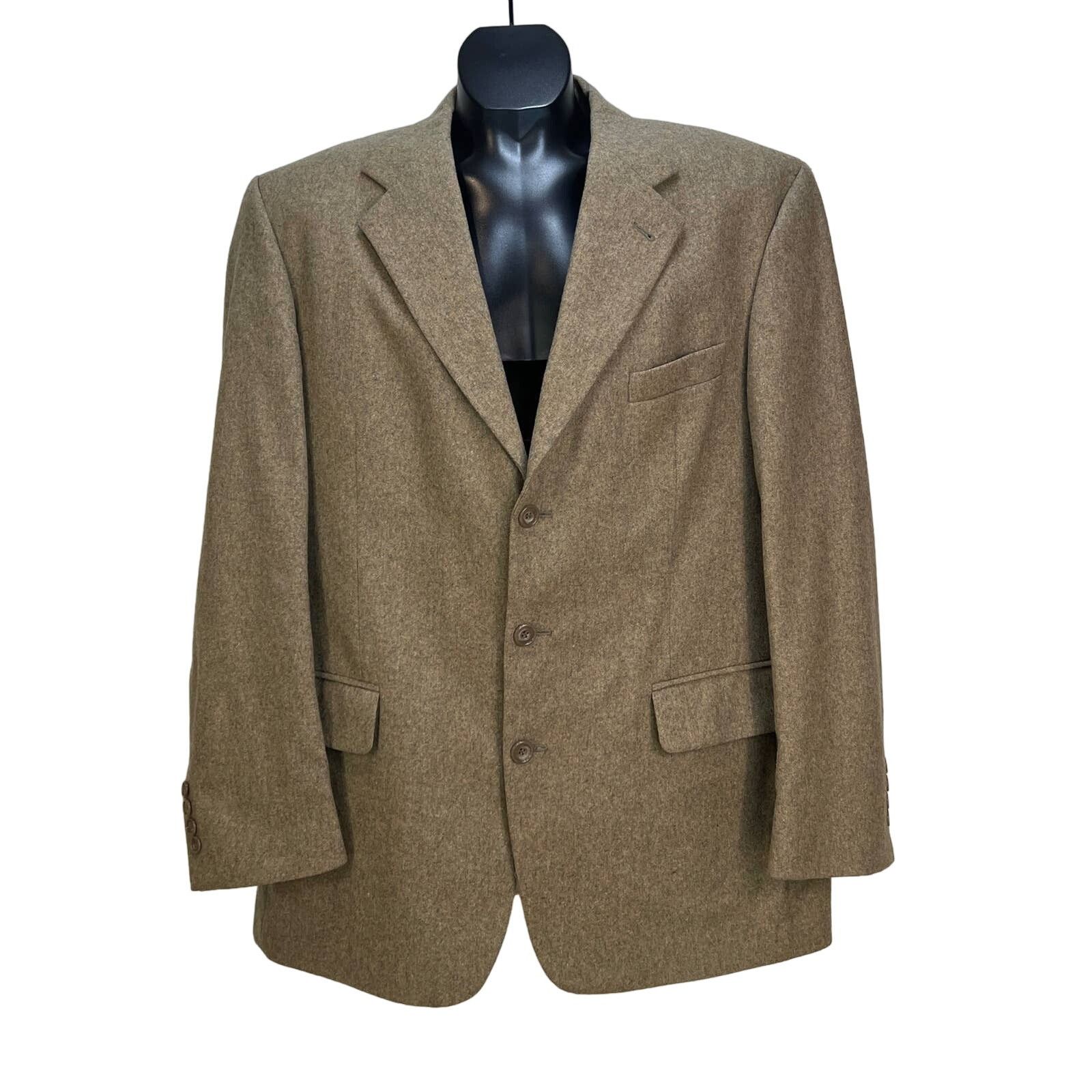 Oscar De La Renta Oscar De La Renta Wool Cashmere Blazer Tan Neutral Academia Size 44R - 1 Thumbnail