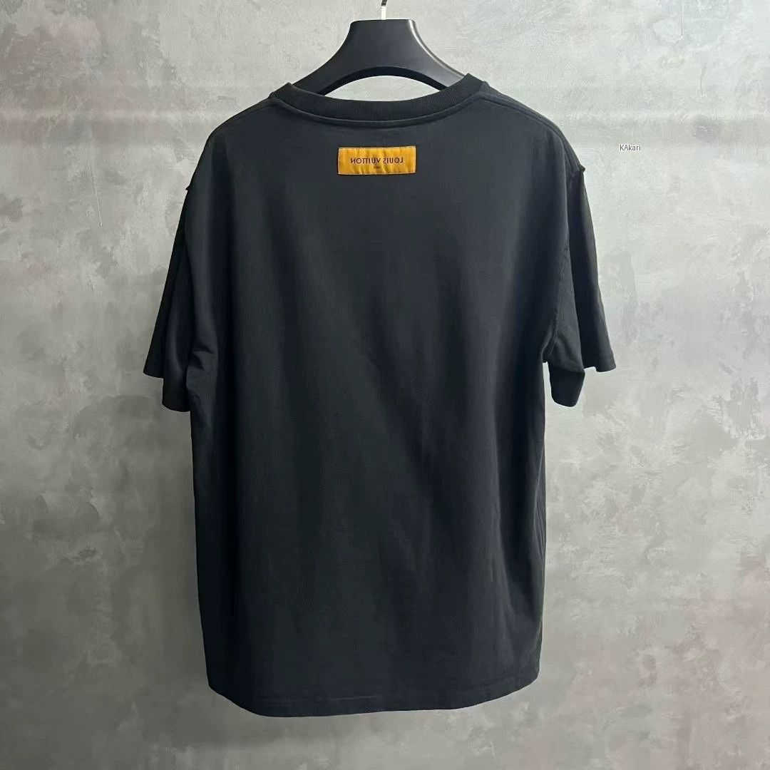 Louis Vuitton Louis Vuitton Black Logo Embroidery T-Shirt Size US XXL / EU 58 / 5 - 2 Thumbnail