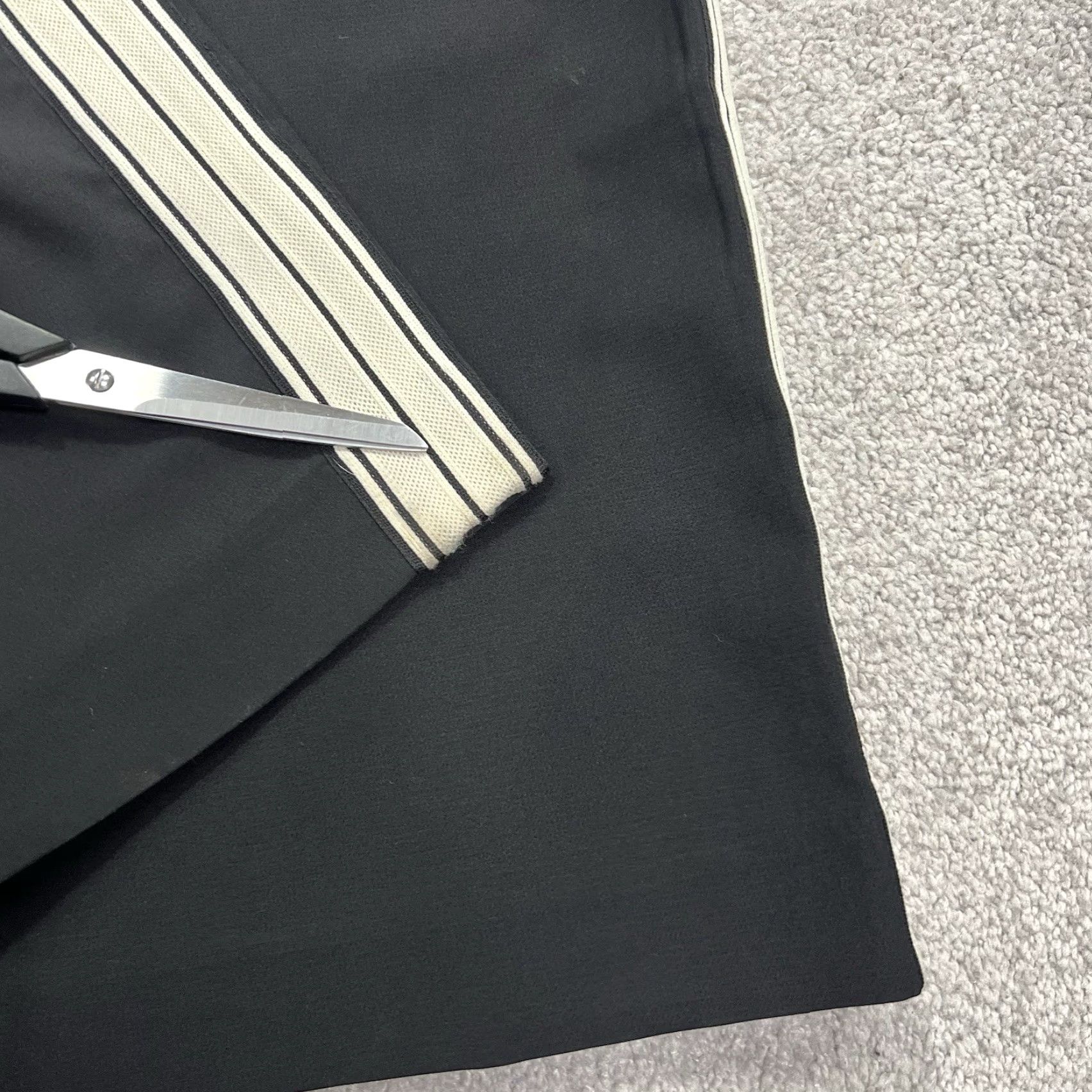 Vintage Bishop + Young Black White Stripe Pull On Wide Leg Tuxedo Trouser Pant Large Careerwear Office Pants Size 36" / US 14 / IT 50 - 4 Thumbnail