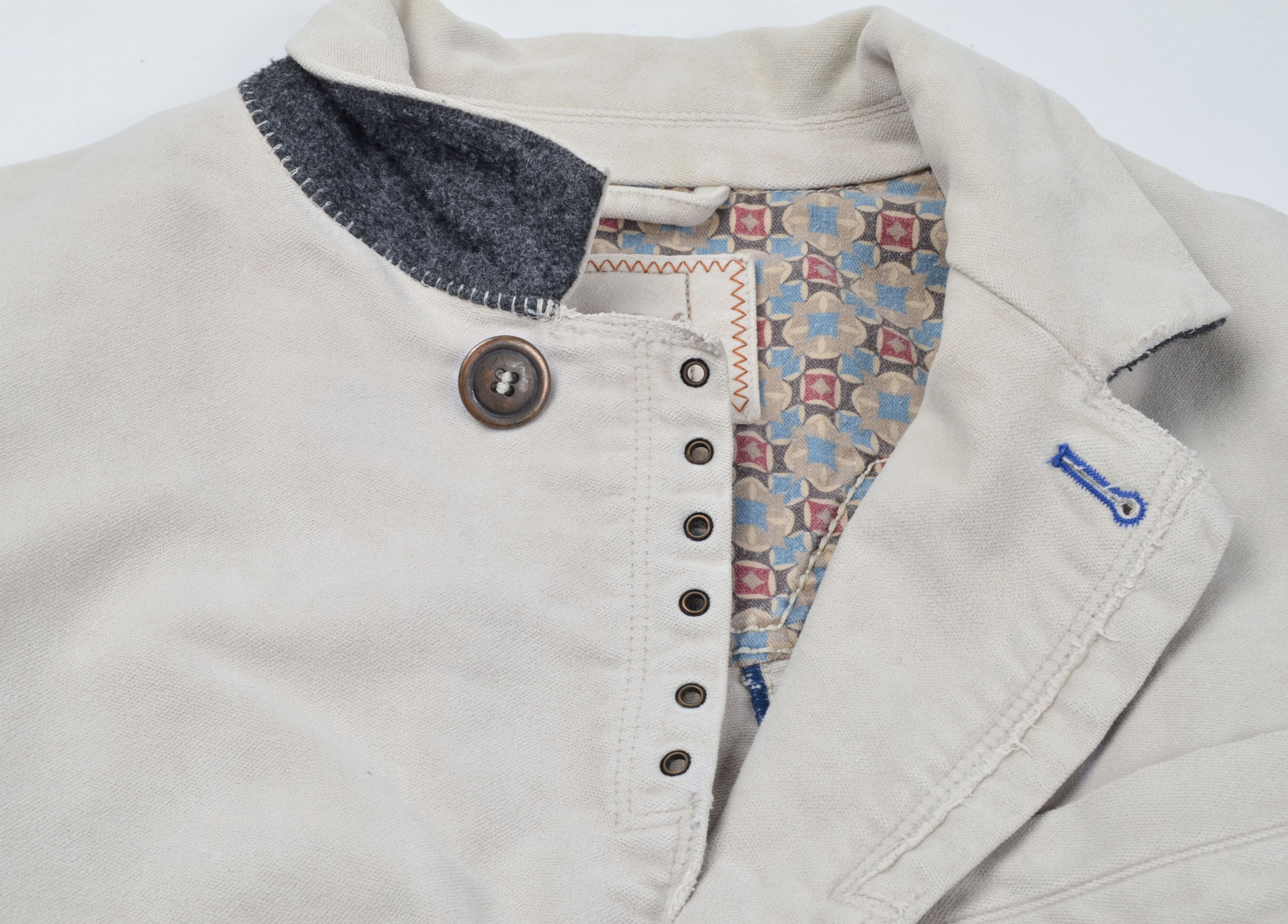 Marithe + Francois Girbaud Vintage Marithe Francois Girbaud Light Gray Blazer Jacket Size 50R - 7 Thumbnail