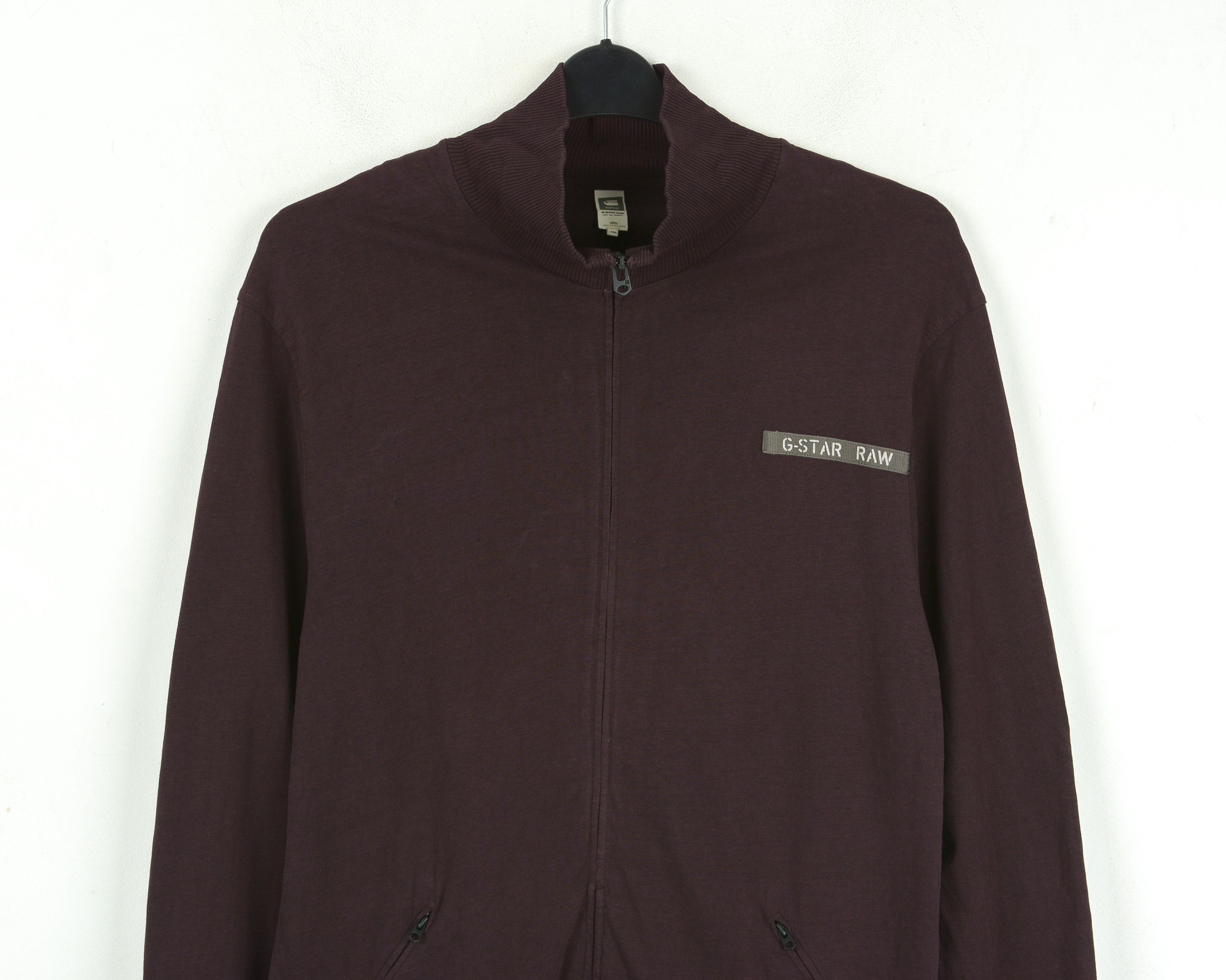 G-Star Zip Up Jumper Jacket Cardigan Sweatshirt Sweater Burgundy Size US XXL / EU 58 / 5 - 2 Thumbnail