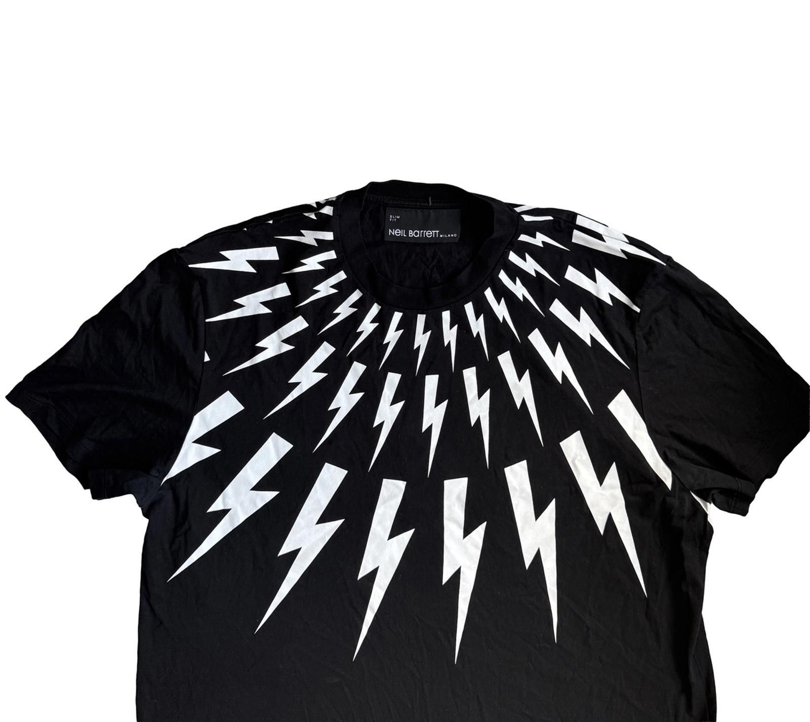 Neil Barrett Neil Barrett Lightning Bolt Short Sleeve Black T Shirt Size US L / EU 52-54 / 3 - 2 Thumbnail