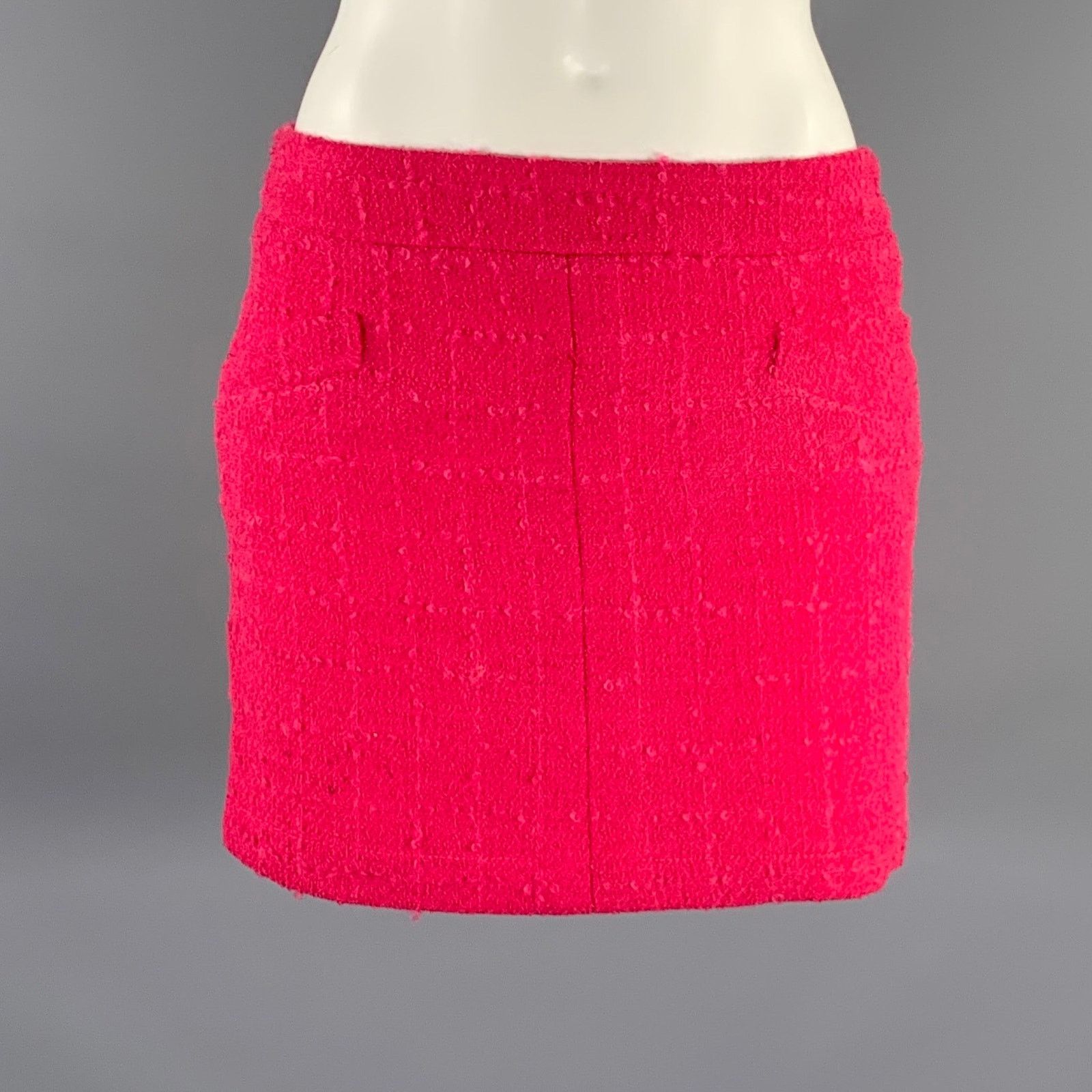 Versace VERSUS by GIANNI VERSACE Size 2 Pink Wool Blend Mini Skirt Size 26" / US 2 / IT 38 - 1 Thumbnail