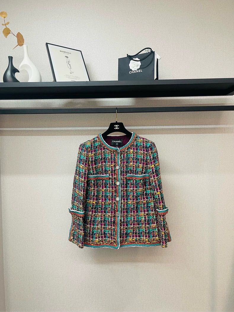 Chanel Chanel Multicolor Tweed Jacket with Button Details- DMC Size US M / EU 48-50 / 2 - 1 Thumbnail