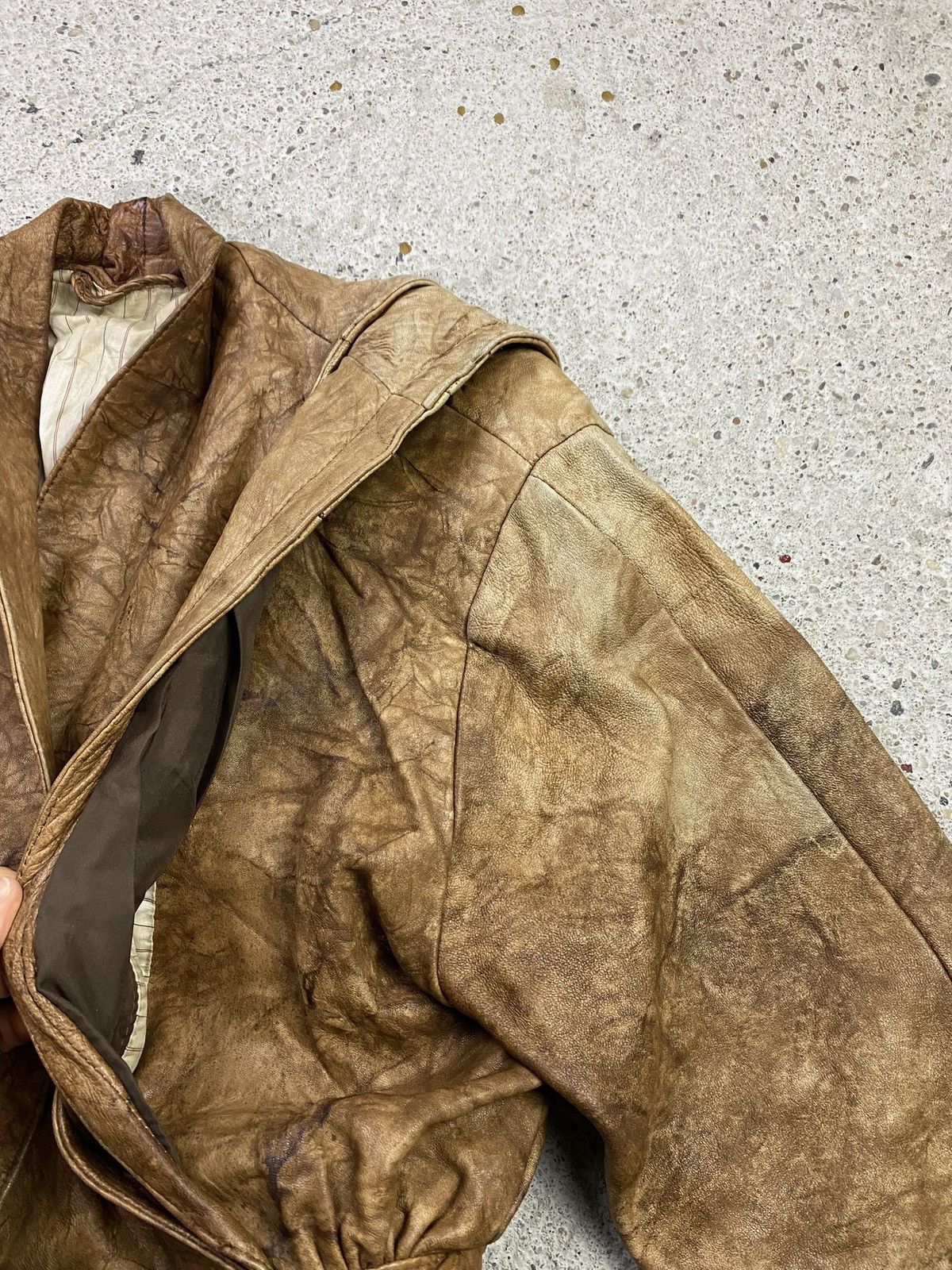 Japanese Brand Japan style leather bomber jacket brown avant garde Size M / US 6-8 / IT 42-44 - 6 Thumbnail