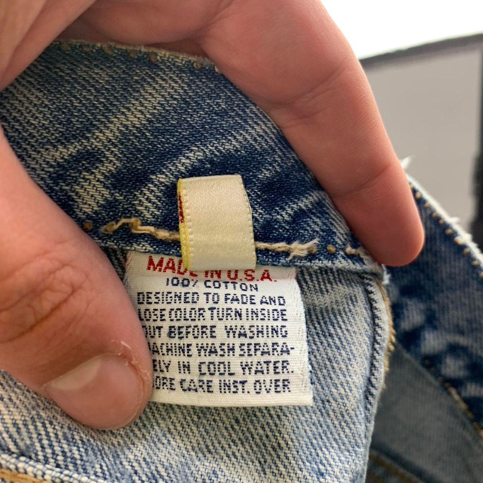Calvin Klein × Vintage Vintage 90s Calvin Klein Distressed Stone Washed Blue Jeans Size 35" - 6 Thumbnail