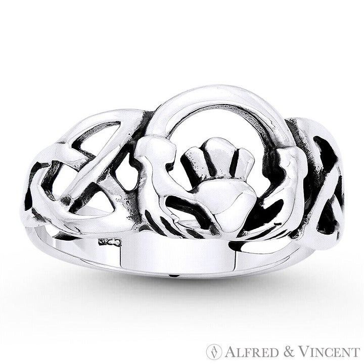Other Irish Claddagh Heart & Triquetra Ring in 925 Sterling Silver Size ONE SIZE - 1 Preview