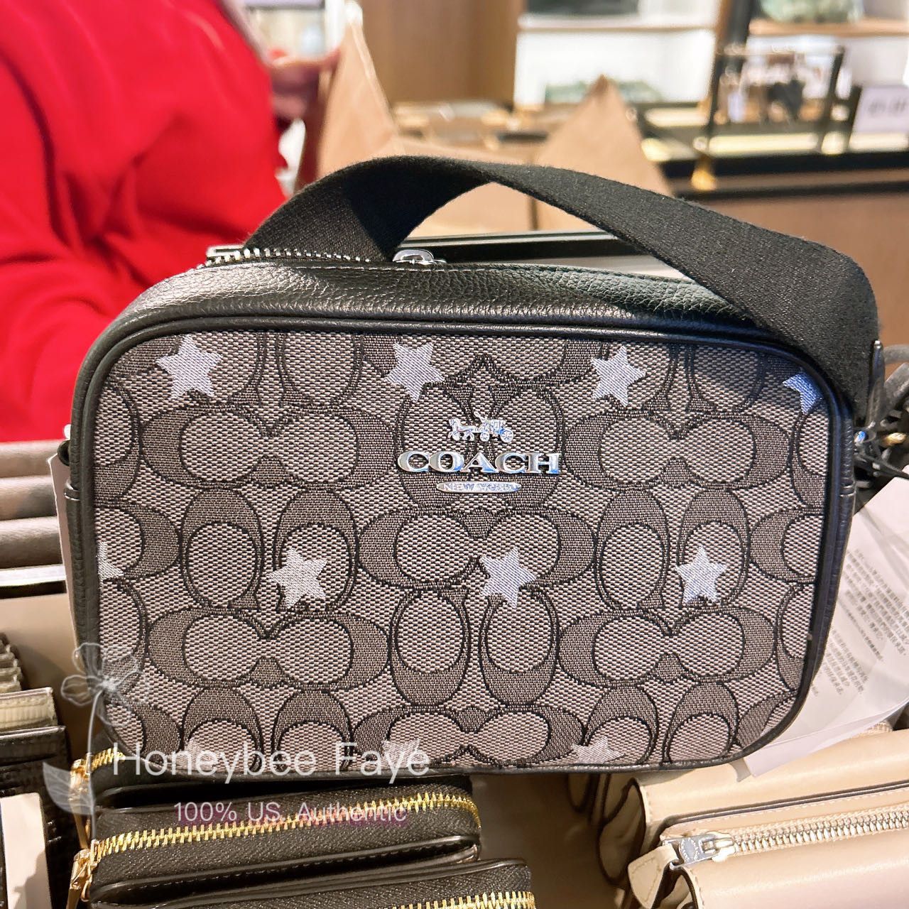 Coach Mini Camera Bag In Signature good Jacquard With Stripes