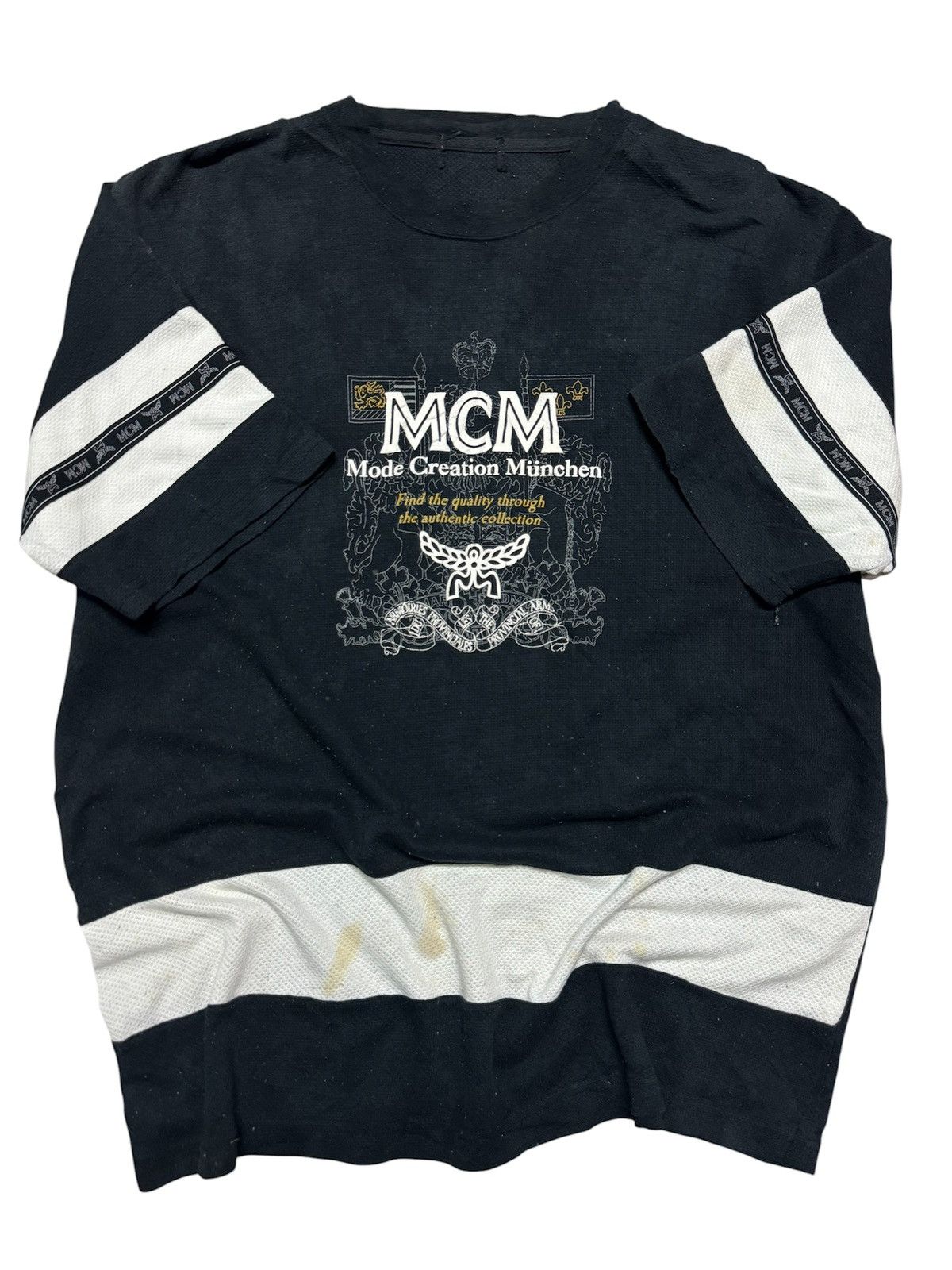 MCM THRASHED VINTAGE 90's MCM BLACK WHITE DIRTY FADED Size US L / EU 52-54 / 3 - 1 Thumbnail