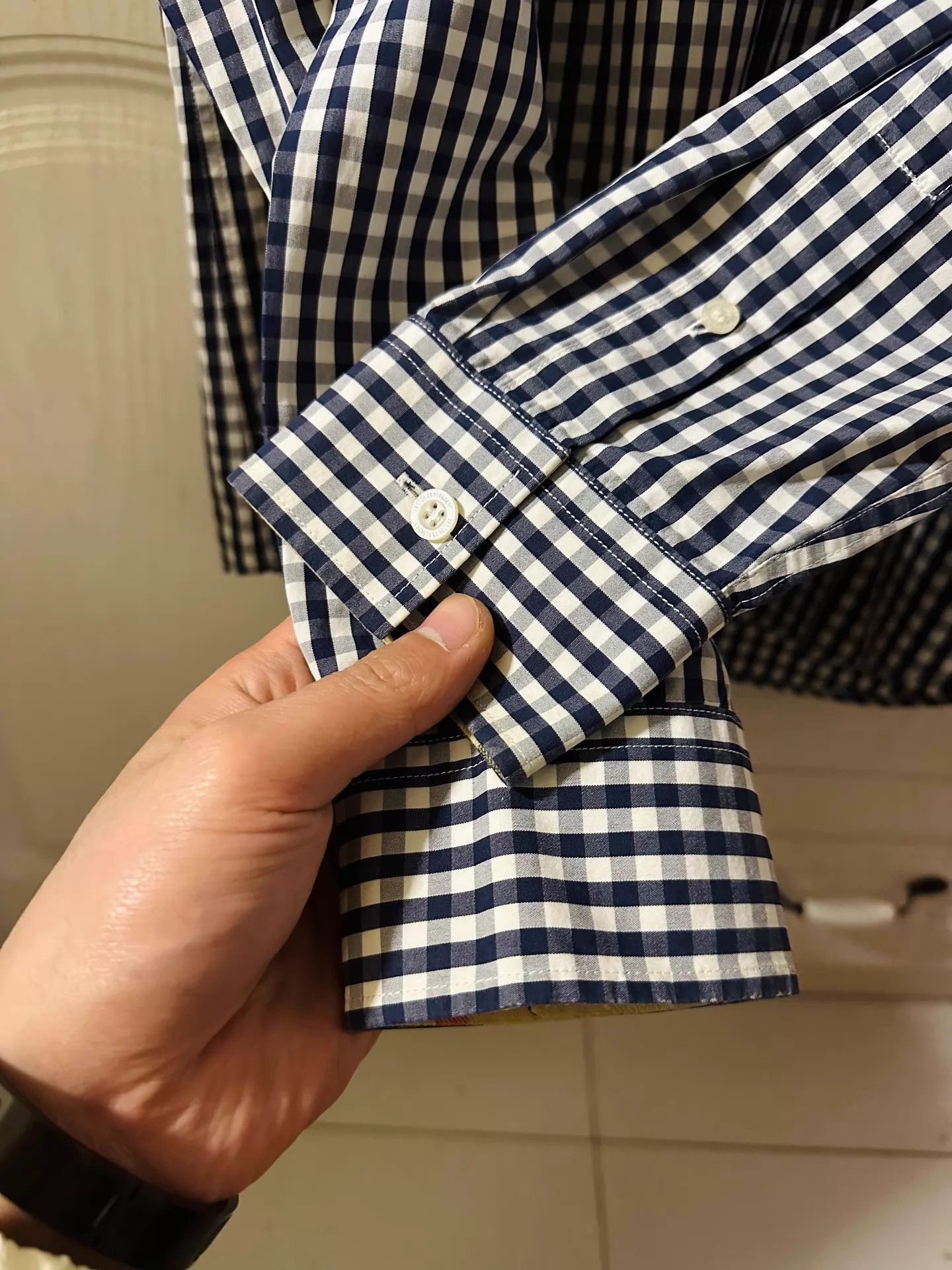 Burberry BURBERRY Horseferry Embroidered B&W Check Collar Shirt M Size US M / EU 48-50 / 2 - 6 Thumbnail