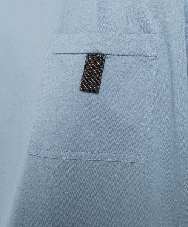 Brunello Cucinelli o1y0825 Crewneck Short Sleeves T-Shirt in Slate Blue Size 4XL / US 24-26 - 2 Thumbnail