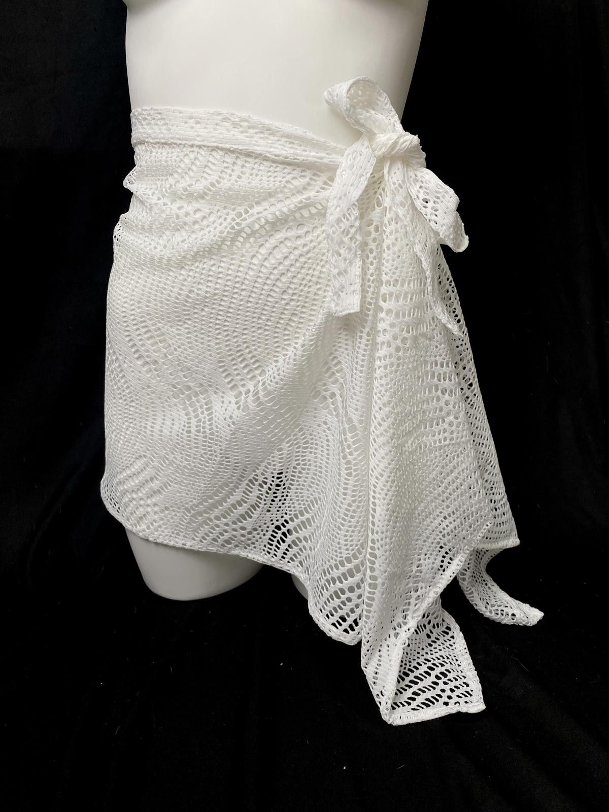 Japanese Brand Y2K White Lace Wrap Up Skirt Size ONE SIZE - 5 Thumbnail