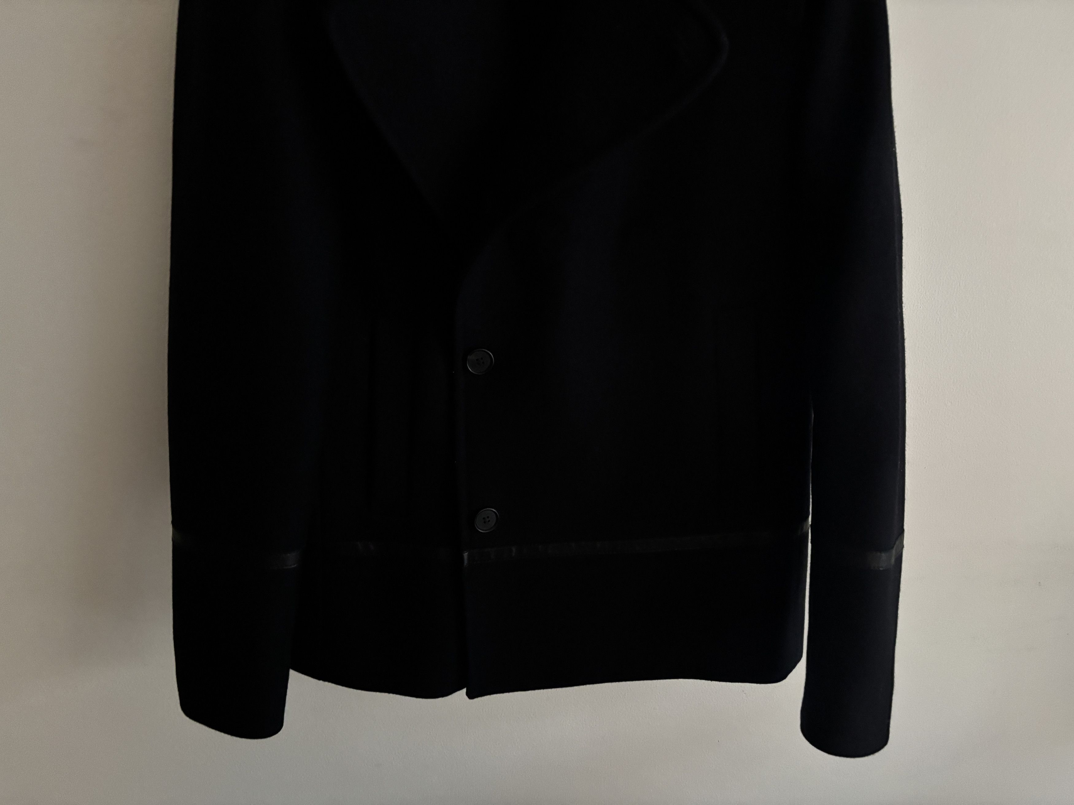 Allsaints $600 Salter Navy Wool Pea Coat Leather Trim- Medium Size US M / EU 48-50 / 2 - 8 Thumbnail