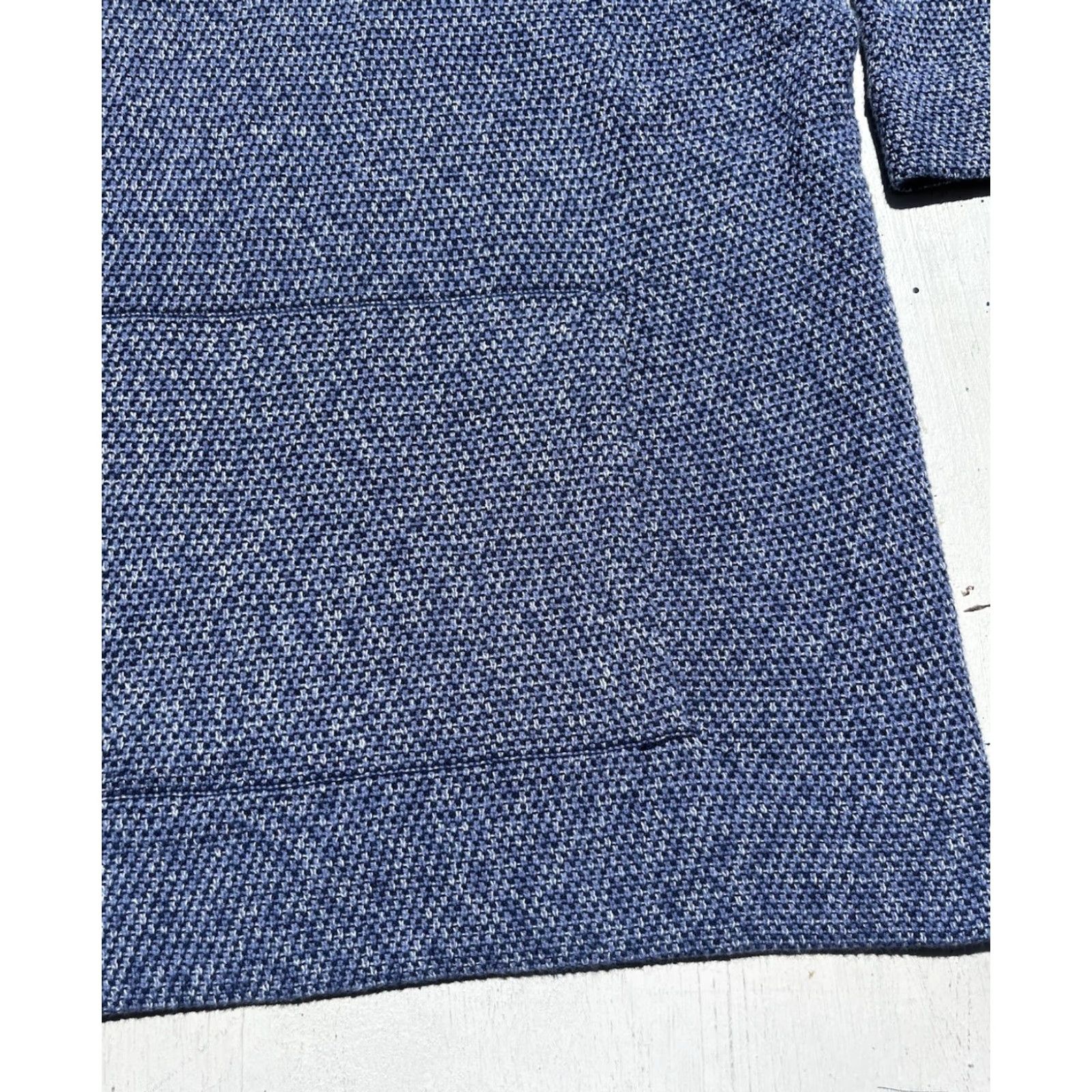 J. Jill J. Jill Women's Sweater Blue High Neck 3/4 Sleeve Knit Boho City Lagenlook Pocket Regular M Size M / US 6-8 / IT 42-44 - 6 Thumbnail