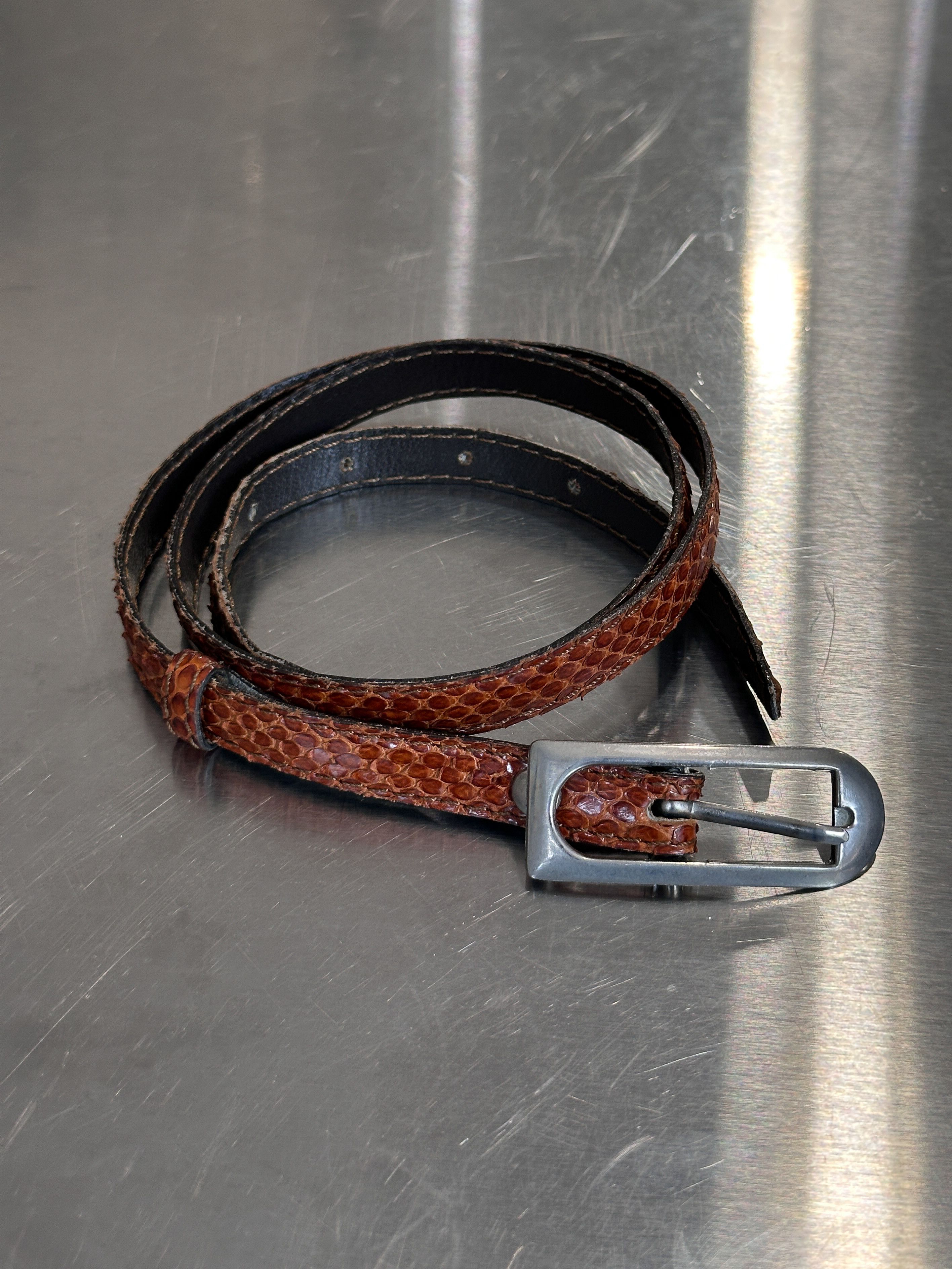 小物 HELMUT LANG snake skin leather belt Vintage Helmut Lang Snakeskin Belt