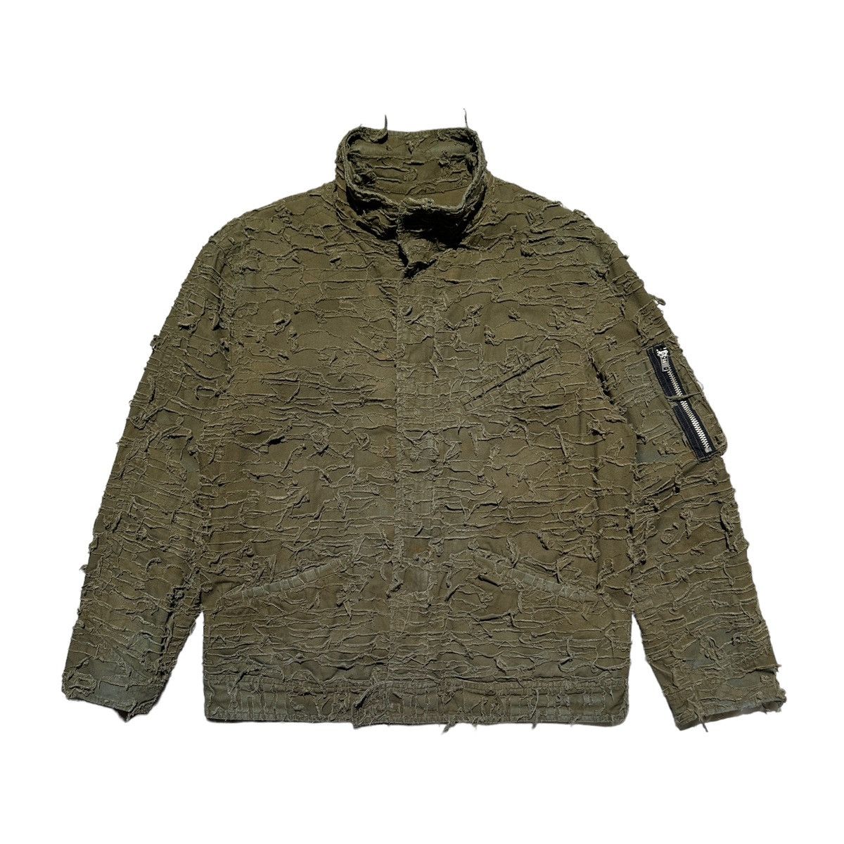 image of Ppfm Shredded Military M65 Jacket in Green, Men's (Size Medium)