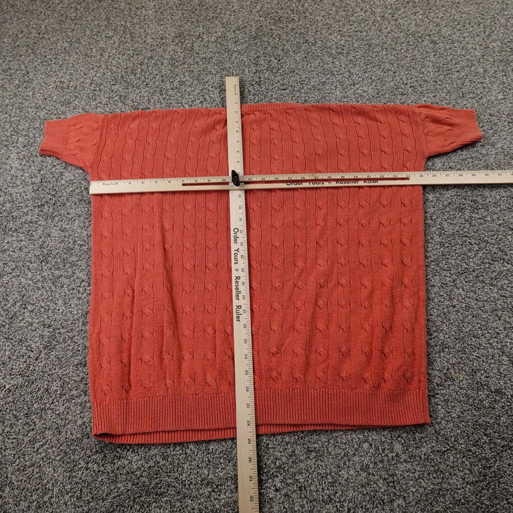 Ralph Lauren Ralph Lauren Sweater Womens M Orange Cable Knit Silk Short Sleeve V-Neck Pullover Women’s Knit Pattern Solid Silk V-Neck Orange M Womens Size M / US 6-8 / IT 42-44 - 5 Thumbnail