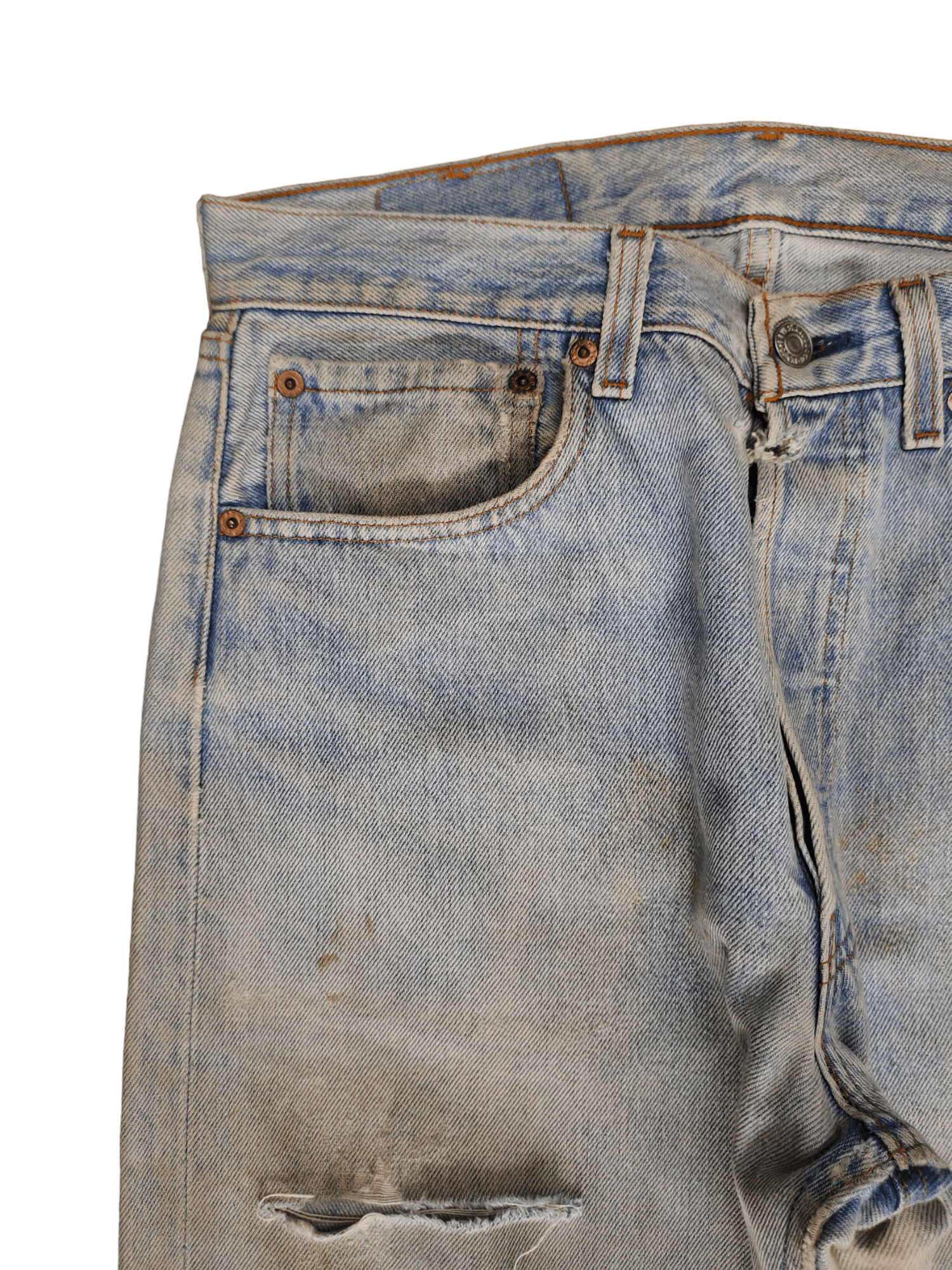 Levi's Vintage 90s Levis 501 Distress Rusty Faded Denim Jeans Size US 31 - 4 Thumbnail