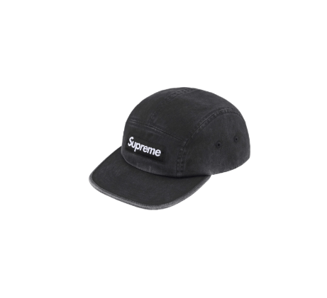 Supreme Black Washed Chino Twill Camp Cap W/ Red Box Logo | Grailed