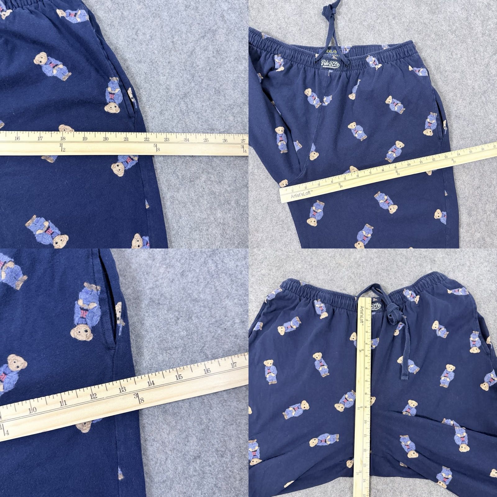 Polo Ralph Lauren Polo Ralph Lauren Bear Pajama Joggers Mens Size Large Navy Blue (Actual 30x29) Blue 90s Logo Sleepwear Size US L / EU 52-54 / 3 - 9 Thumbnail