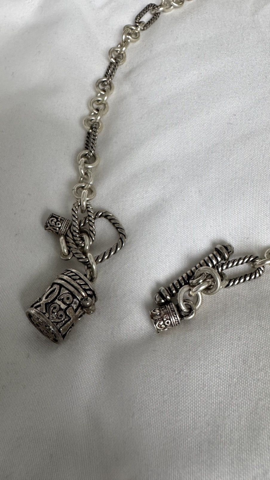 Sterling Silver Prayer Box Pendant with Cross Necklace Sterling Silver Size ONE SIZE - 3 Thumbnail