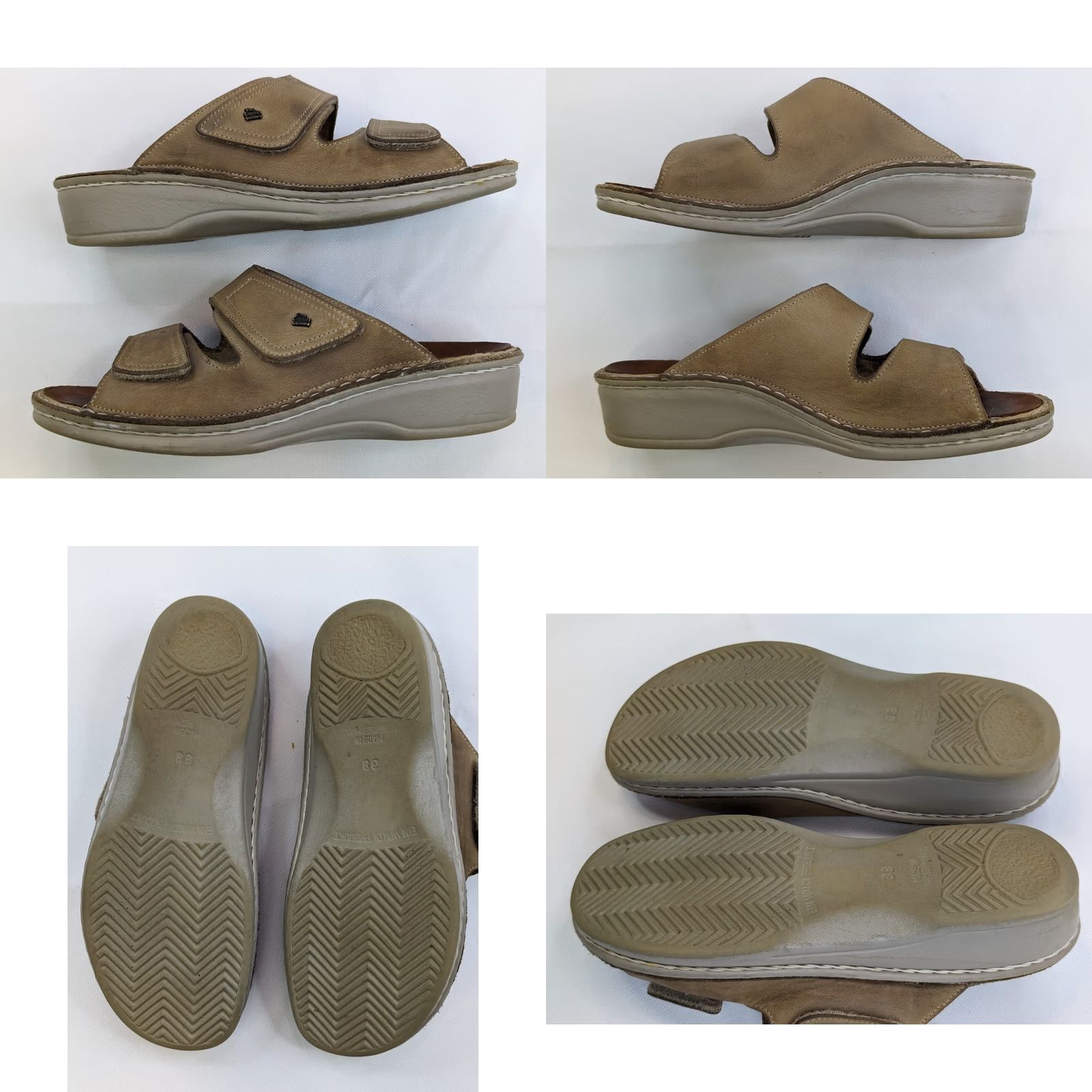 Vintage Finn Comfort Sandals Women US 8 EU 38 Cream Leather Comfort Hook Loop Walking Shoes Slide Casual Summer Size US 8 / IT 38 - 9 Thumbnail